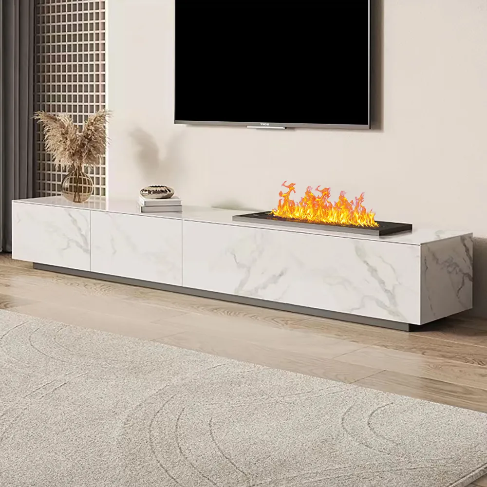 Electric Fireplace Humidifier TV Stand Faux Marble with Remote Control for TVs Up — image 19