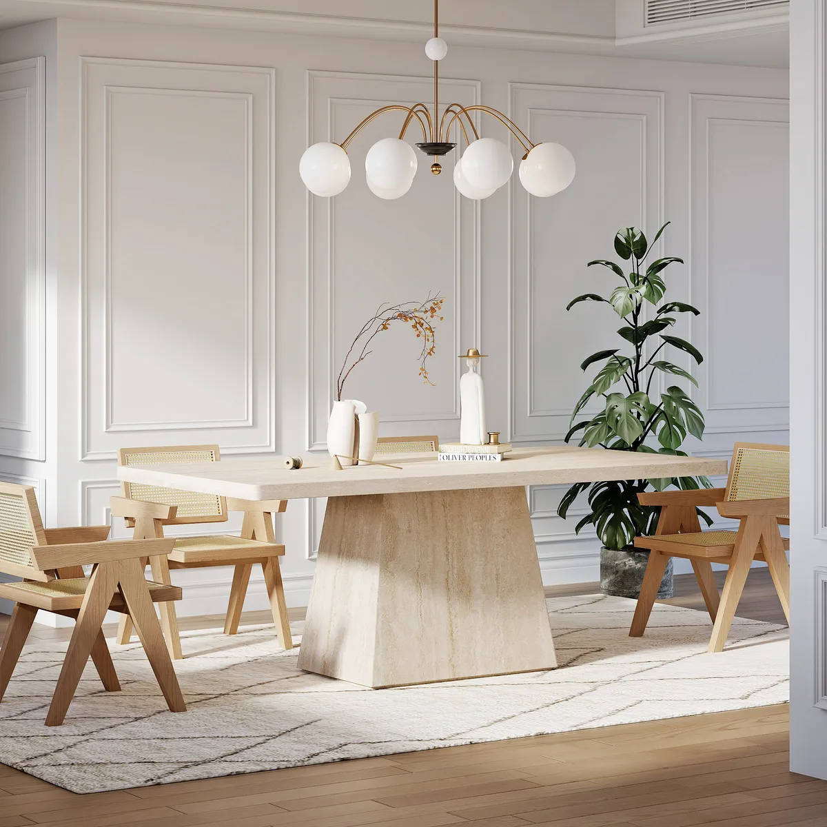 79" Modern Rectangular Sintered Stone Dining Table, Indoor/Outdoor, Seats 6-8 — image 3