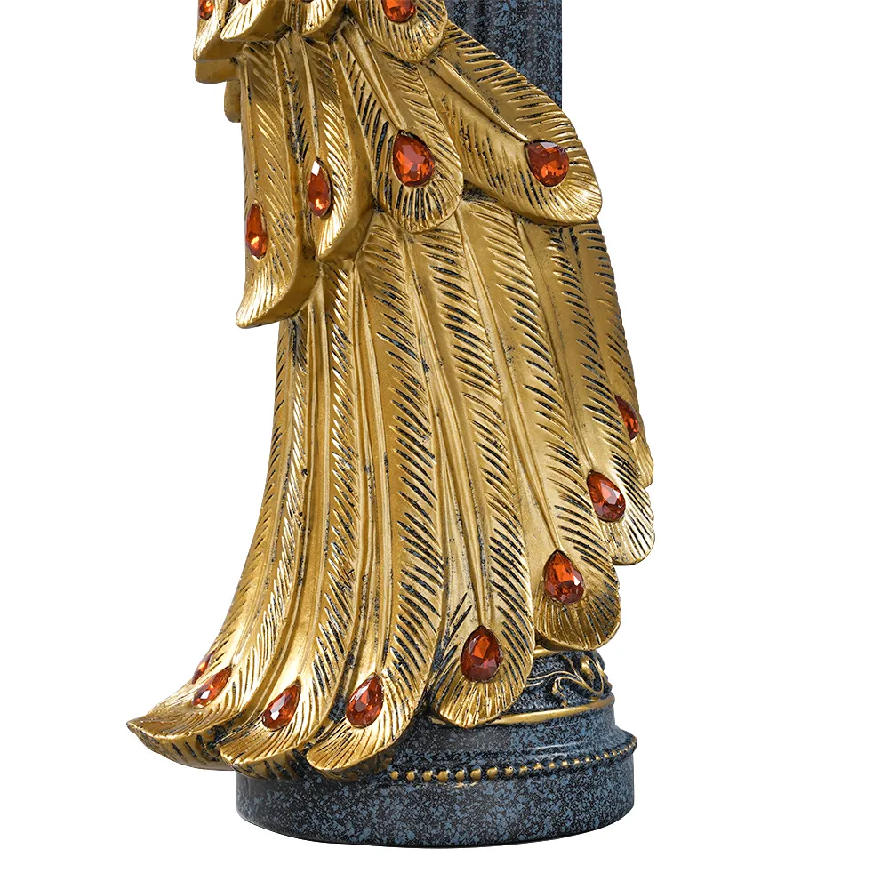 27.6" Large Glam Peacock Floor Sculpture Decor Art Living Room Bedroom — image 8