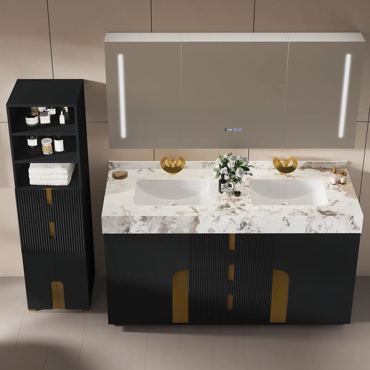 Artis 59" Tall Bathroom Storage Cabinet & 36" Single Vanity Set — image 4