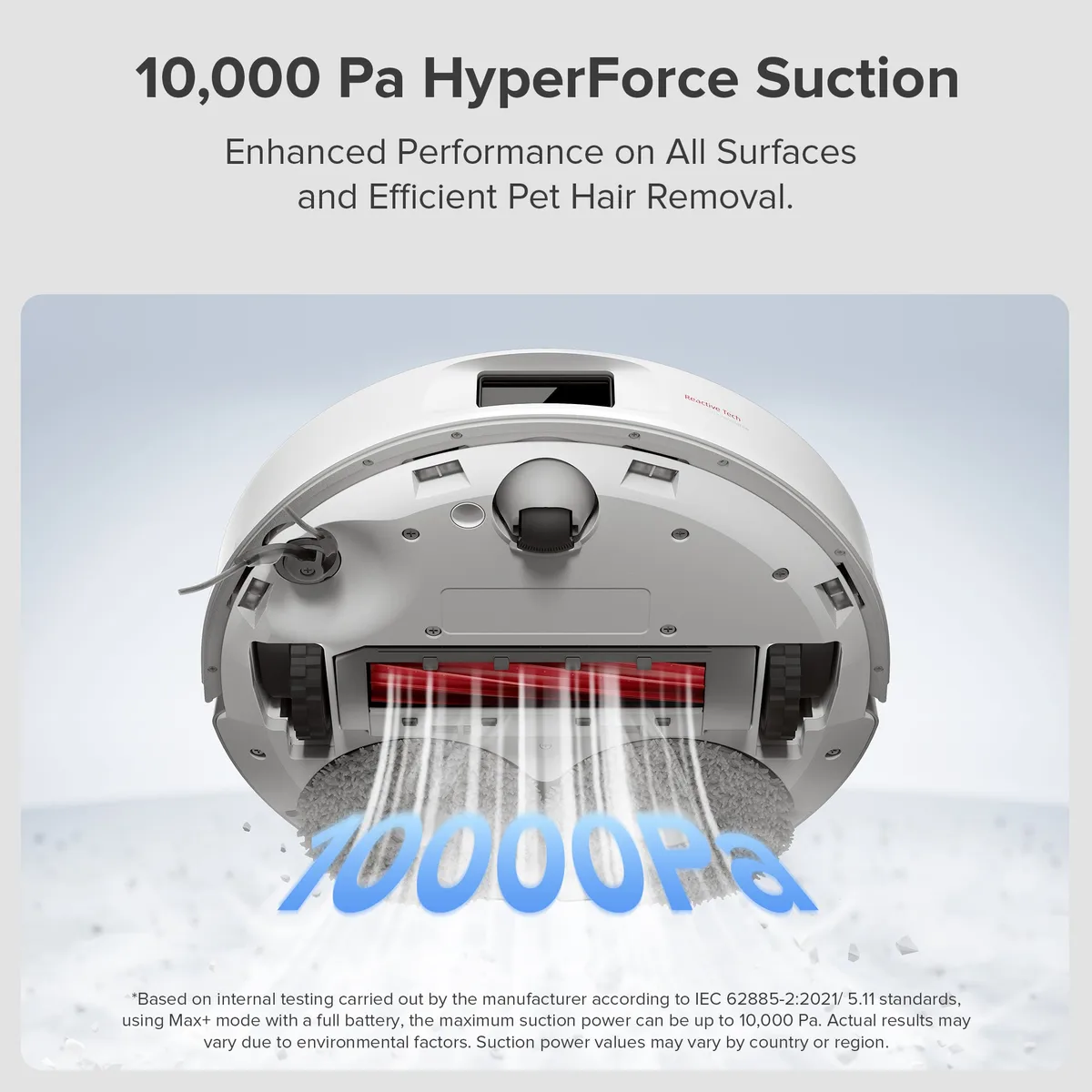 Roborock QR 798 Robot Vacuum and Mop with 10,000 Pa Suction Power and Anti-Tangle Side Brush - White — image 3