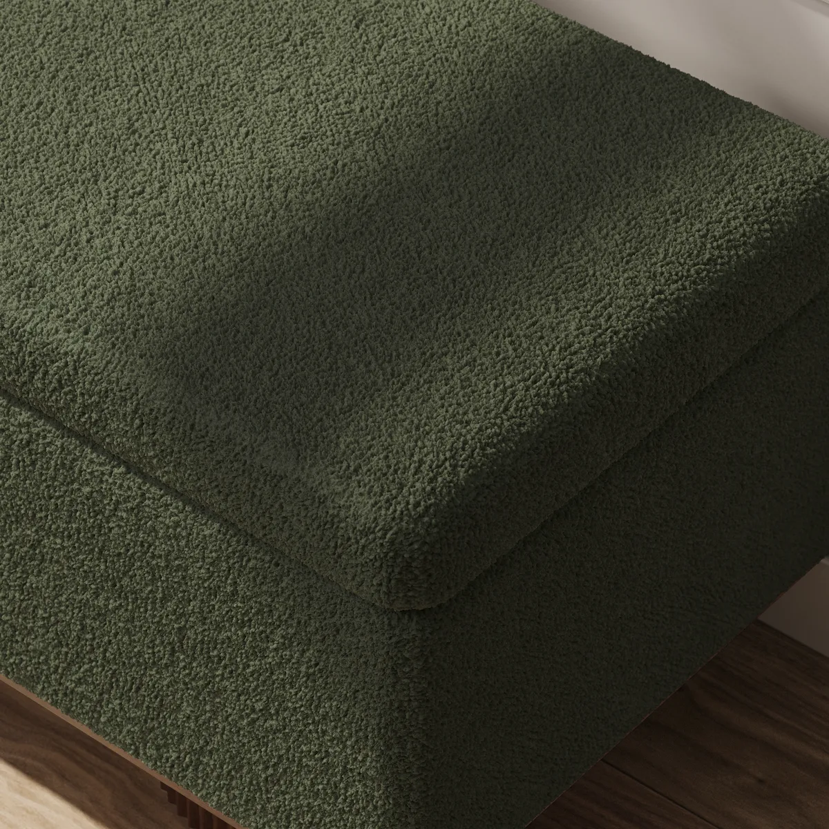 Teddy Fabric Fluffy Faux Fur Flip Top Wood Storage Bench — image 23