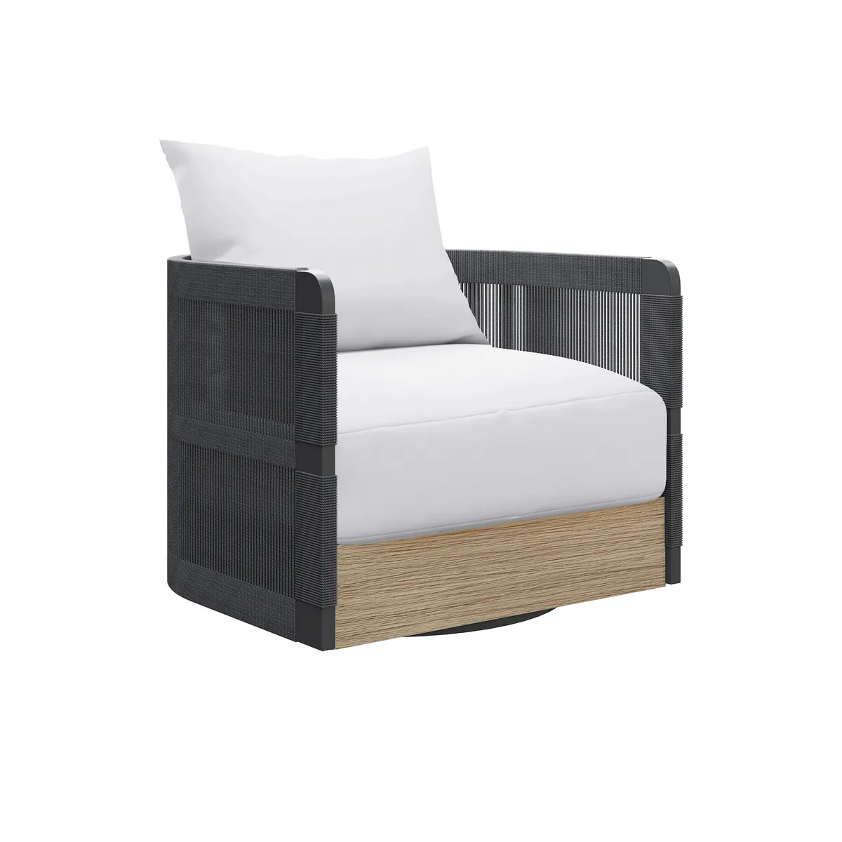 Costra Outdoor Aluminum & Rope Weave Swivel Lounge Chair — image 17