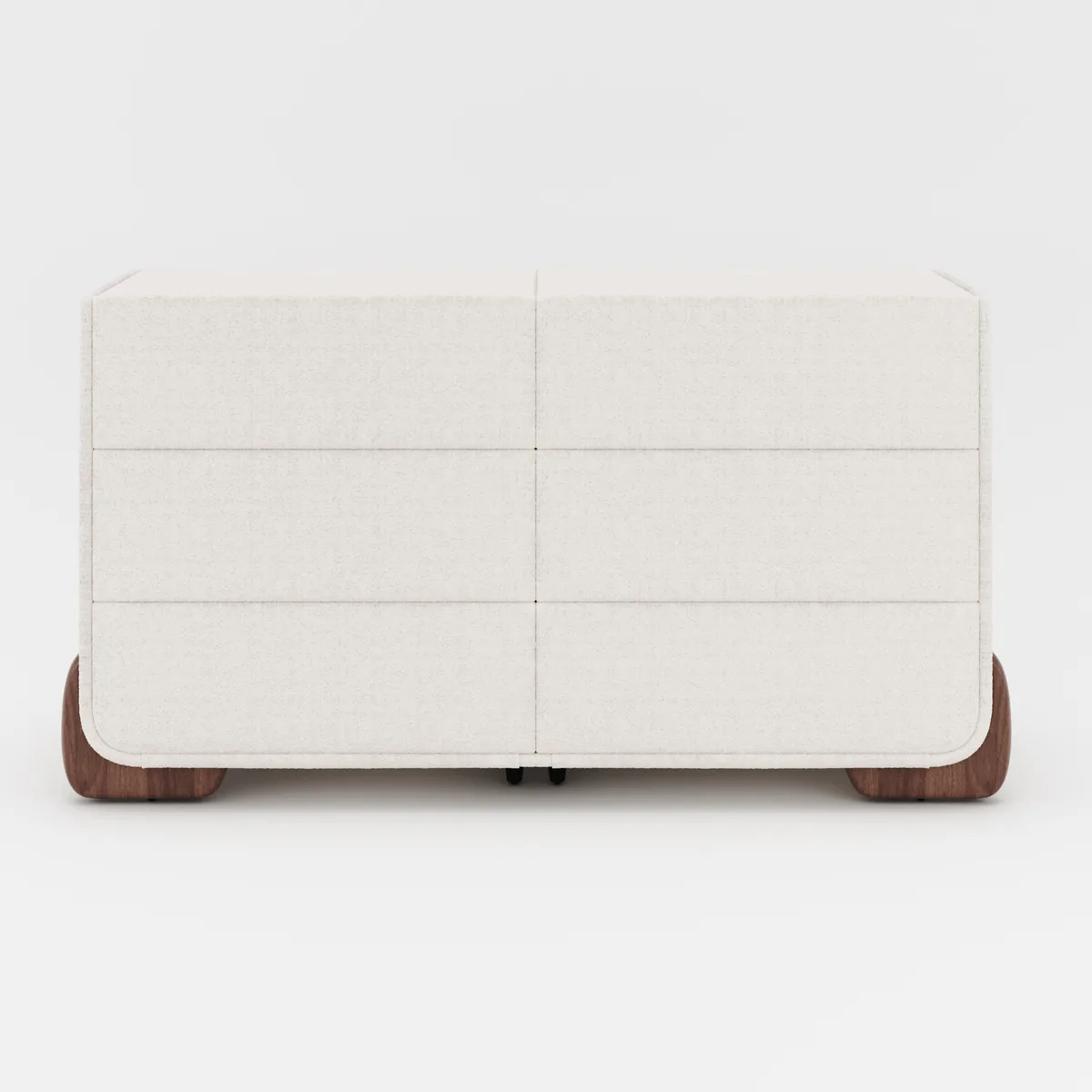 Modern White Boucle Platform Bed King Size Bed Frame & 2-Drawer Smart Boucle Nightstand — image 9