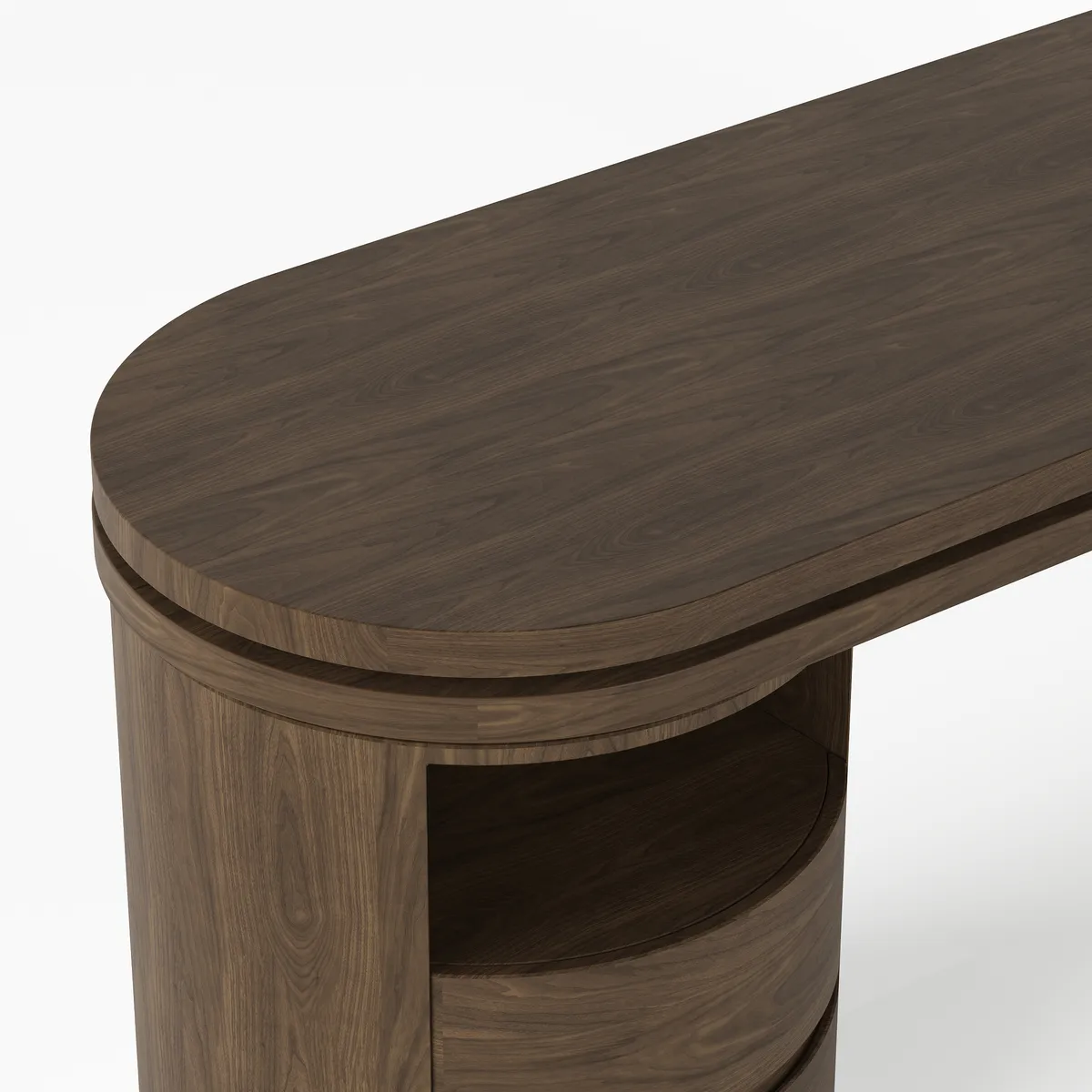 Modern 60" L-Shaped Walnut Office Desk with Drawers, Rotating Design — image 18
