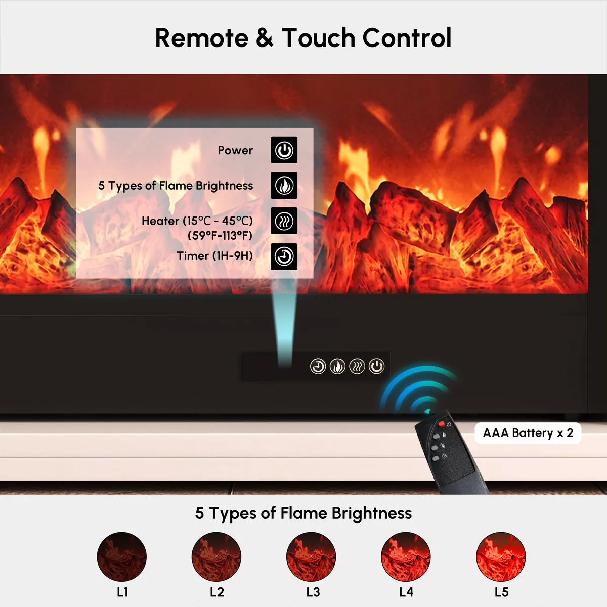 60" Electric Fireplace TV Stand with Remote Control — image 5