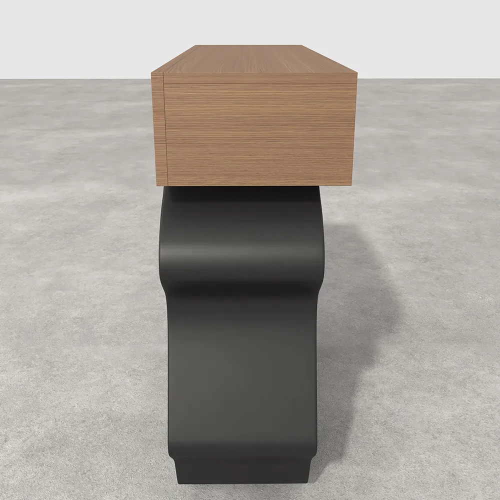 39.4" Modern Walnut & Black Console Table with Drawers — image 7