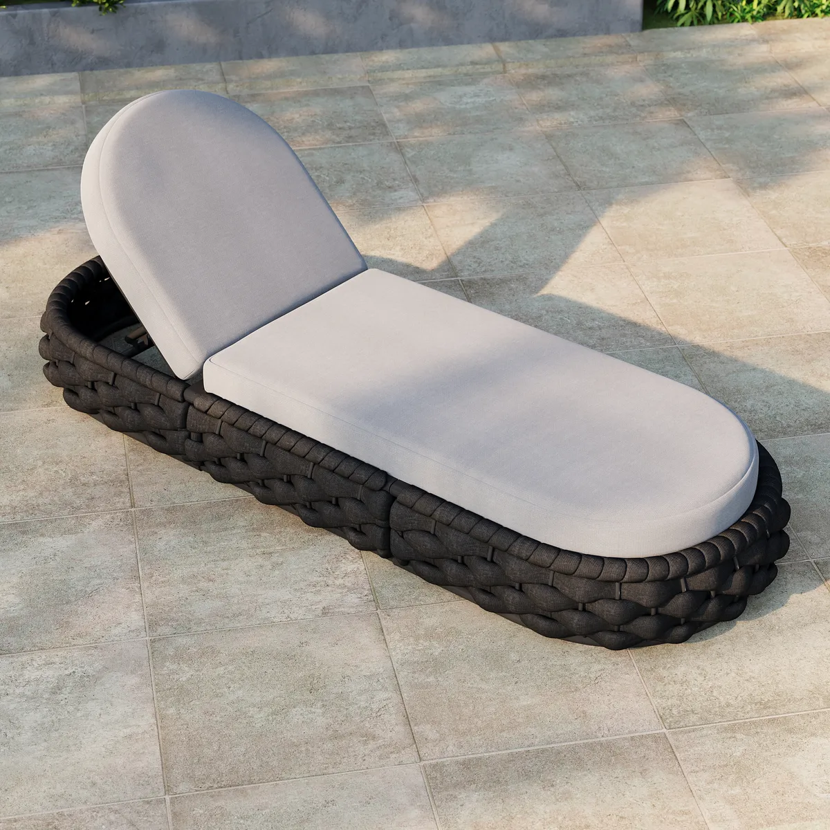 Cocaro Outdoor Aluminum & Rope Weave Adjustable Chaise Lounge — image 3