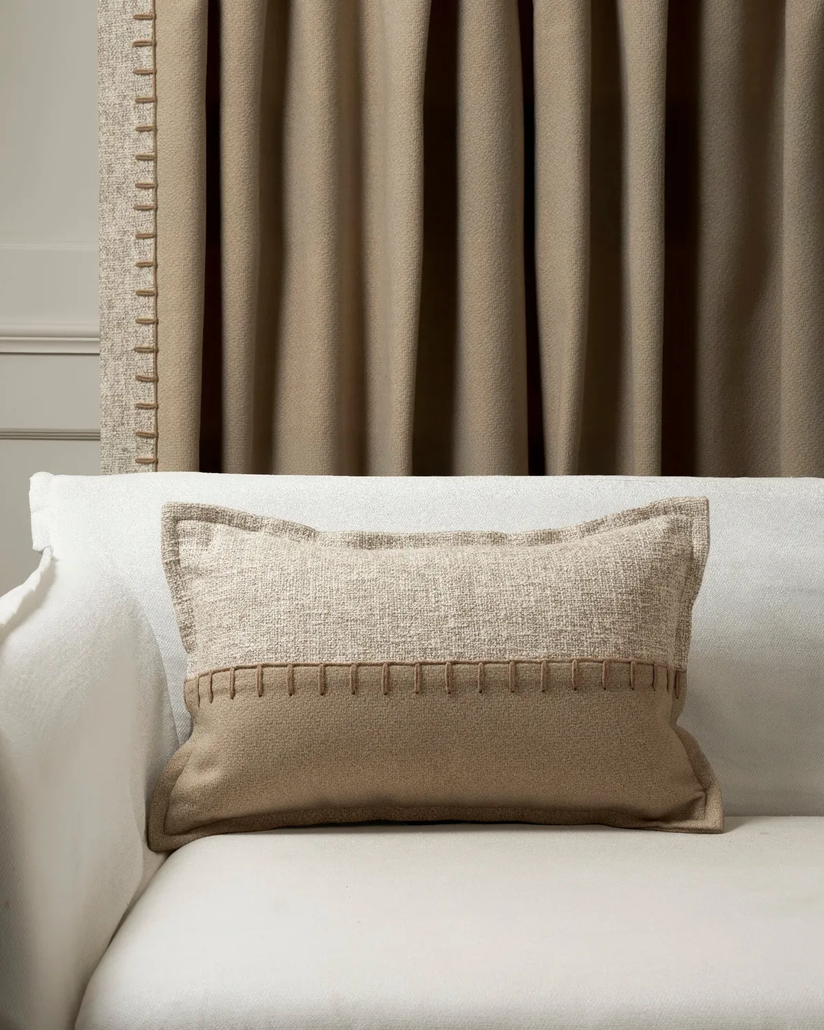 Zane Wool Blend Yarn Stitched Lumbar Pillowcase — image 6