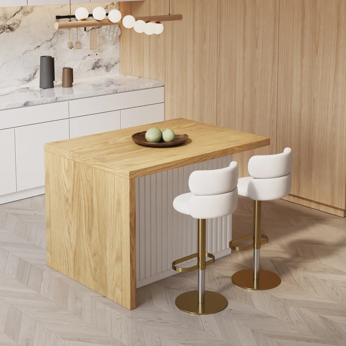 72" Modern Kitchen Island Laminate & 4 Counter Stools Set Storage Cabinet — image 11