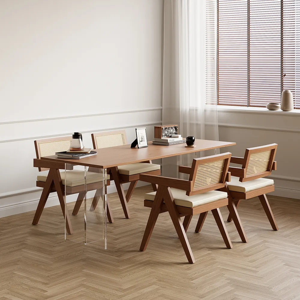 Archic Rattan Dining Chairs with Solid Wood Frame Japandi — image 24