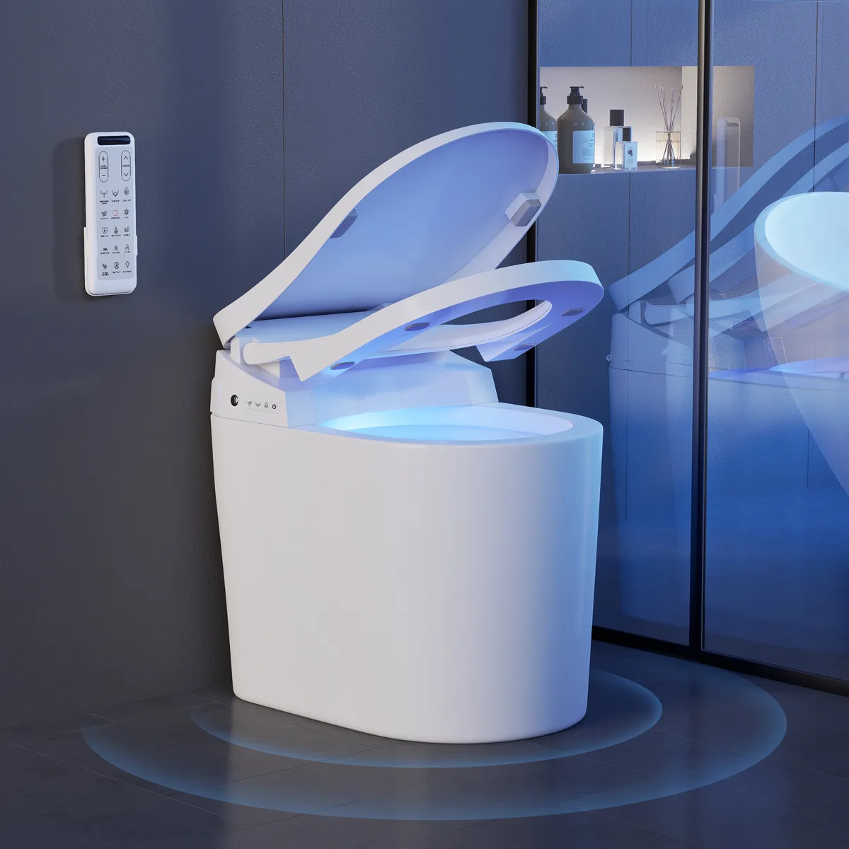 Set of Two Compact & Small Size Bidet Smart Toilet Floor Mounted Automatic Self-Clean — image 2