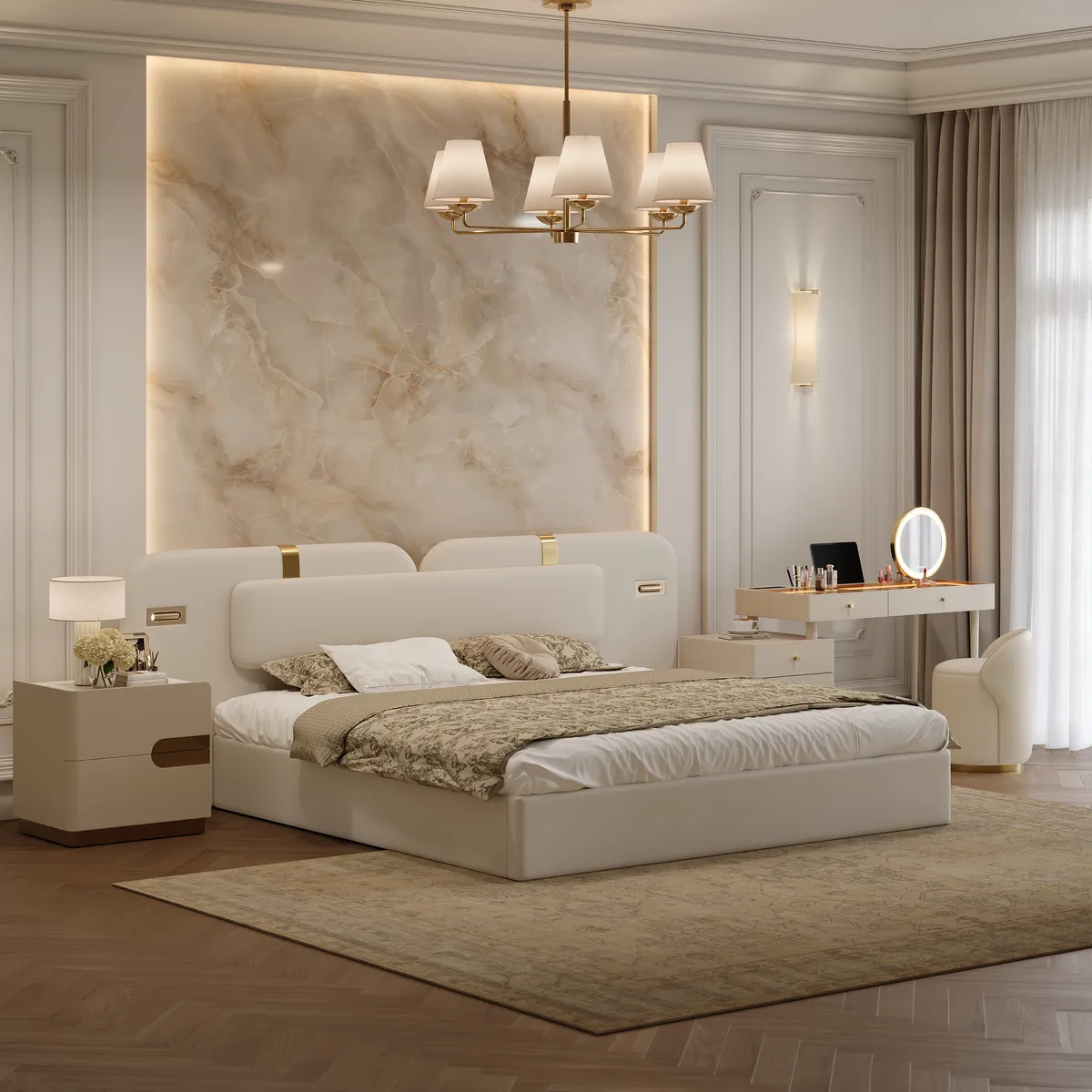 Horva King Faux Leather Platform Bed — image 14