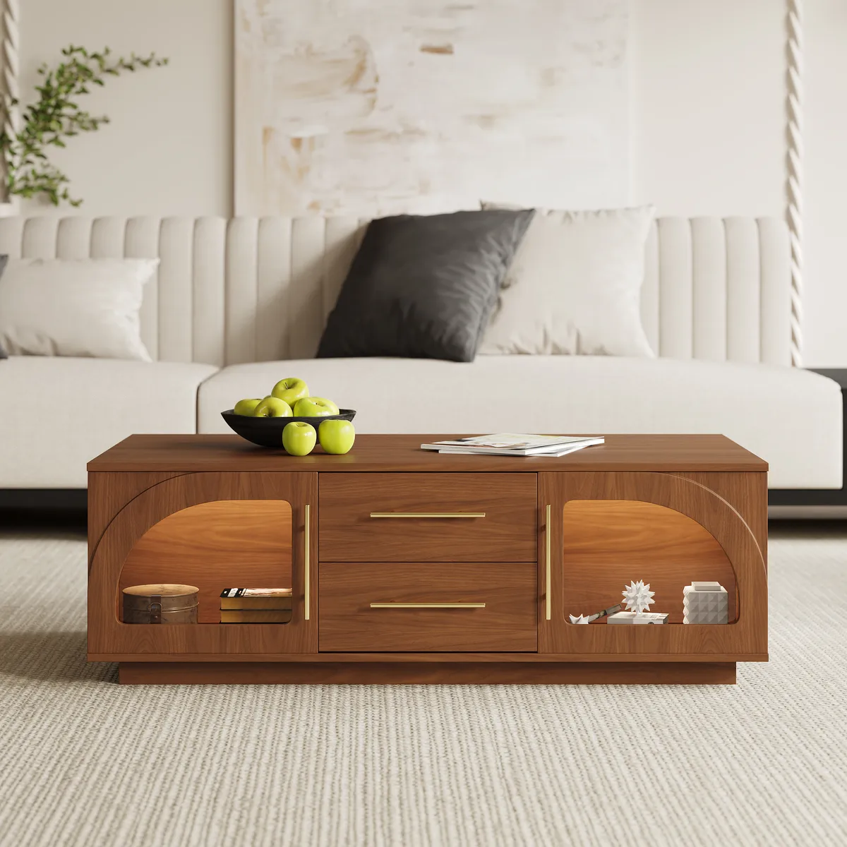 Arune Arched Glass Coffee Table Modern — image 23