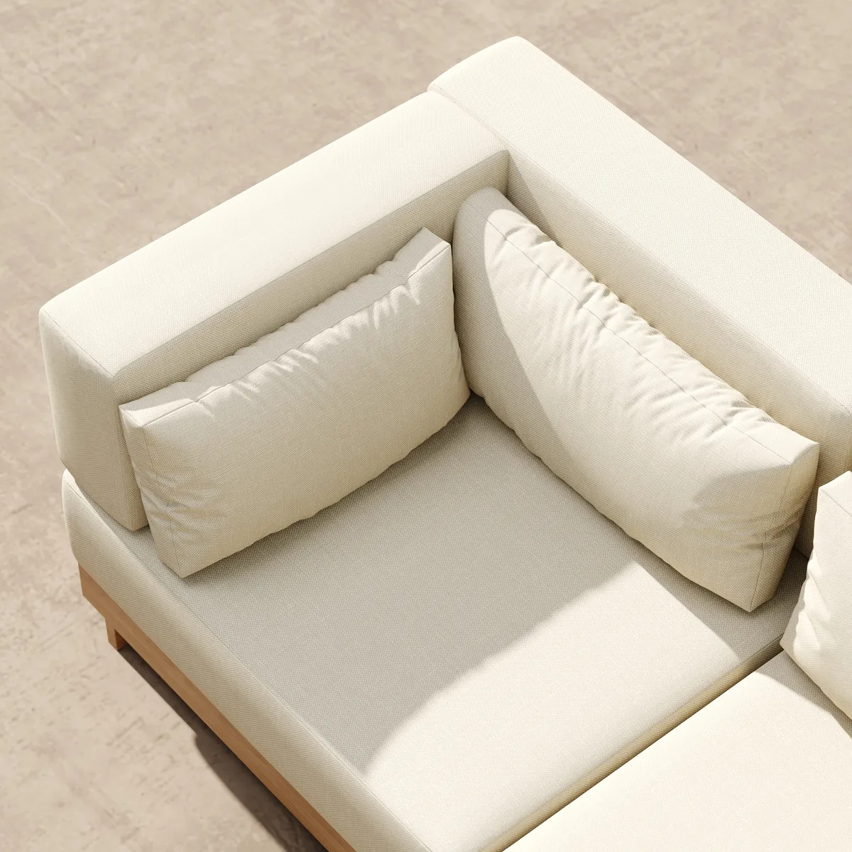 Grida 9-Piece Teak Luxury Modular L-Shaped Outdoor Patio Sectional Sofa Set in Gray with Coffee Table and Cushions — image 10