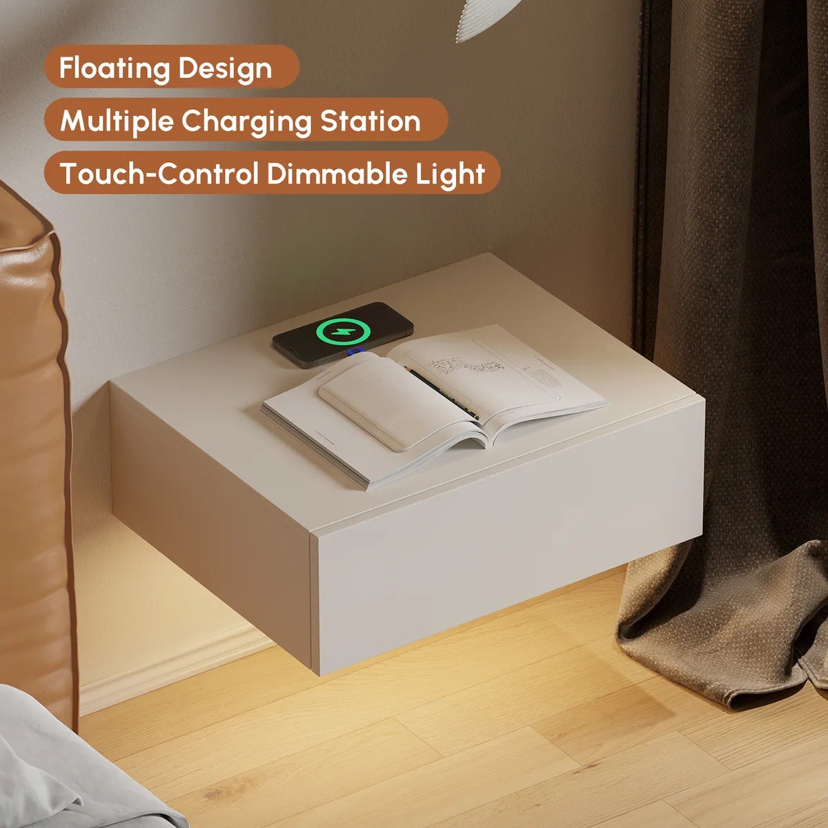 Lumio Floating Smart Nightstand with Charging Station & Light — image 17