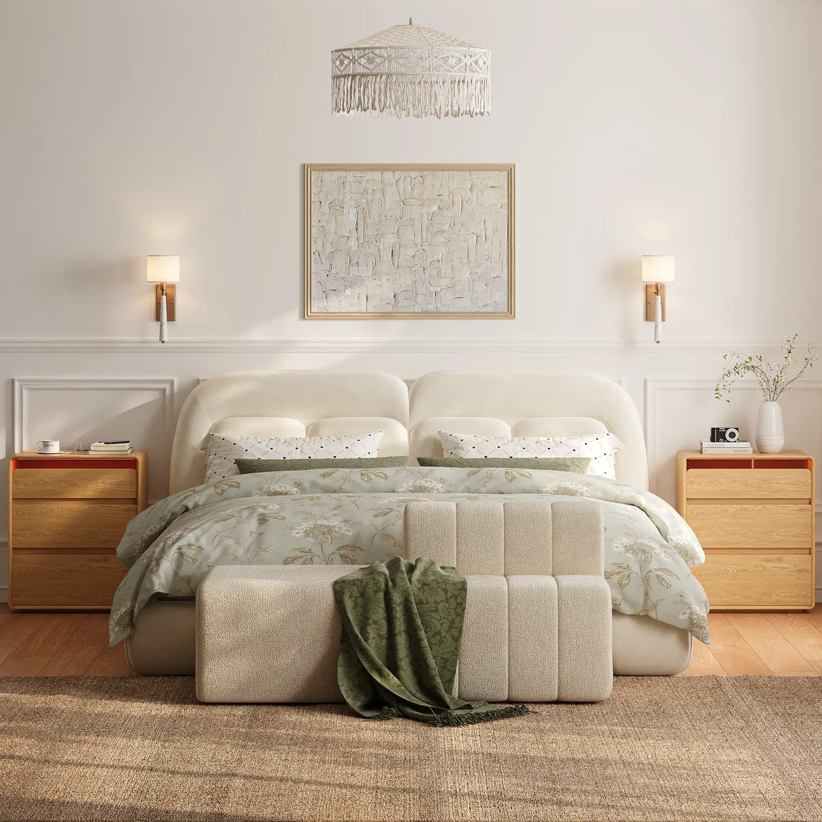 24" Wooden 3-Drawer Smart Nightstand With LED Lighting & Charging Station — image 5