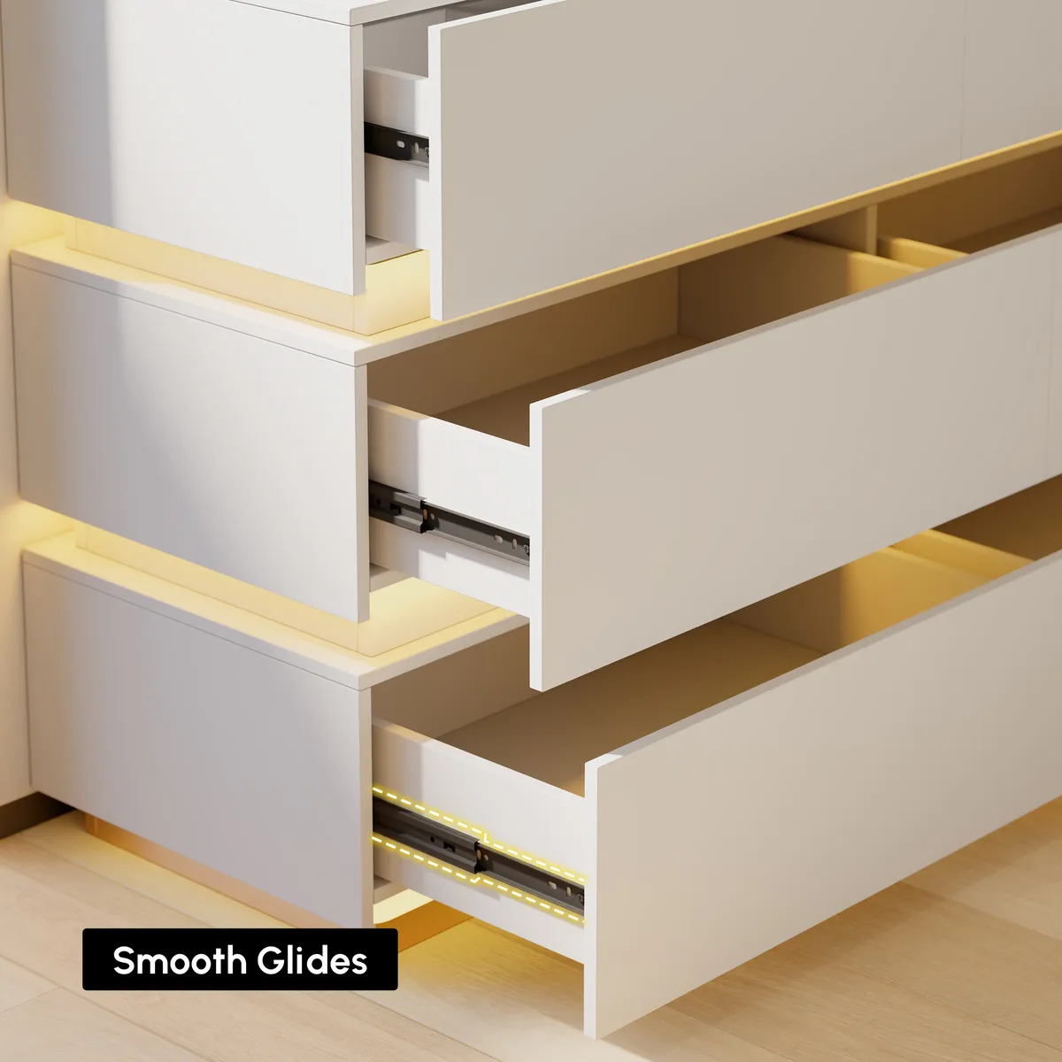 Lumio 47" LED 6-Drawer Dresser with Charging Station — image 10