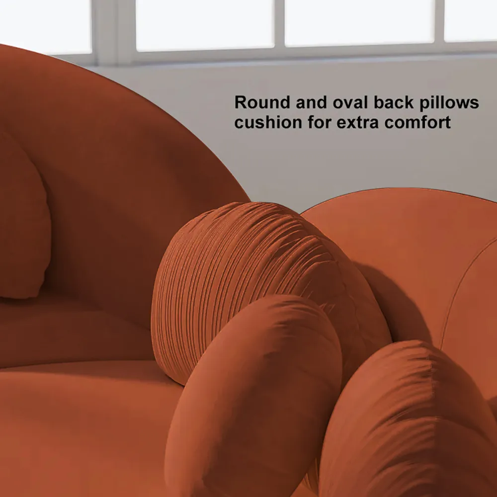 Modern 7 Seat Sectional Sofa Curved Modular Beige Velvet Upholstered with Ottoman — image 29