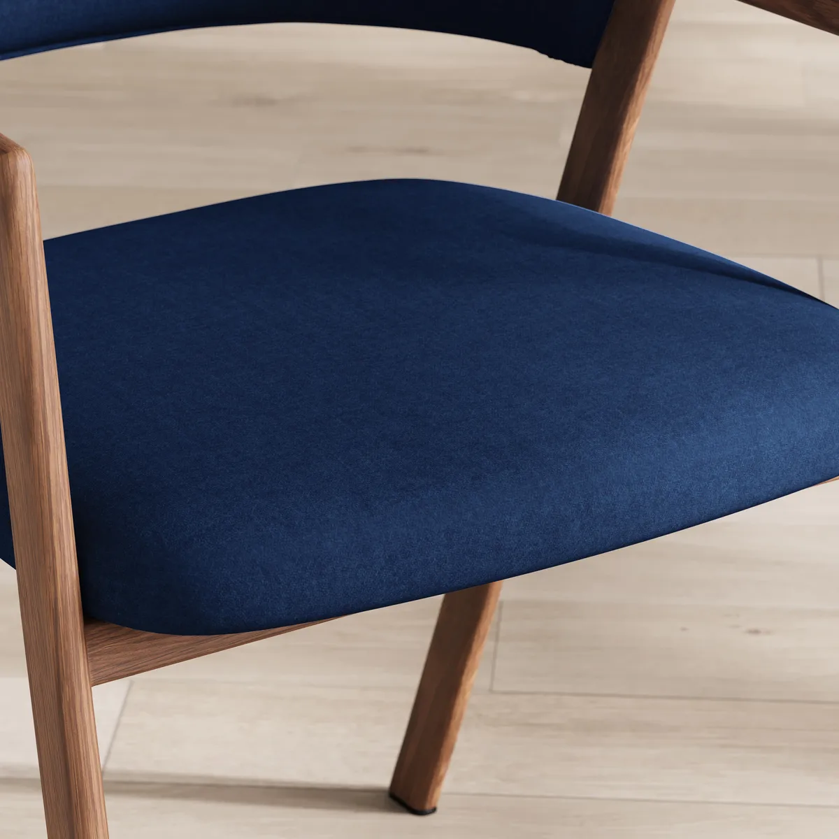 Blue Linen Upholstered 4-Piece Dining Chair Curved Back Chair — image 28