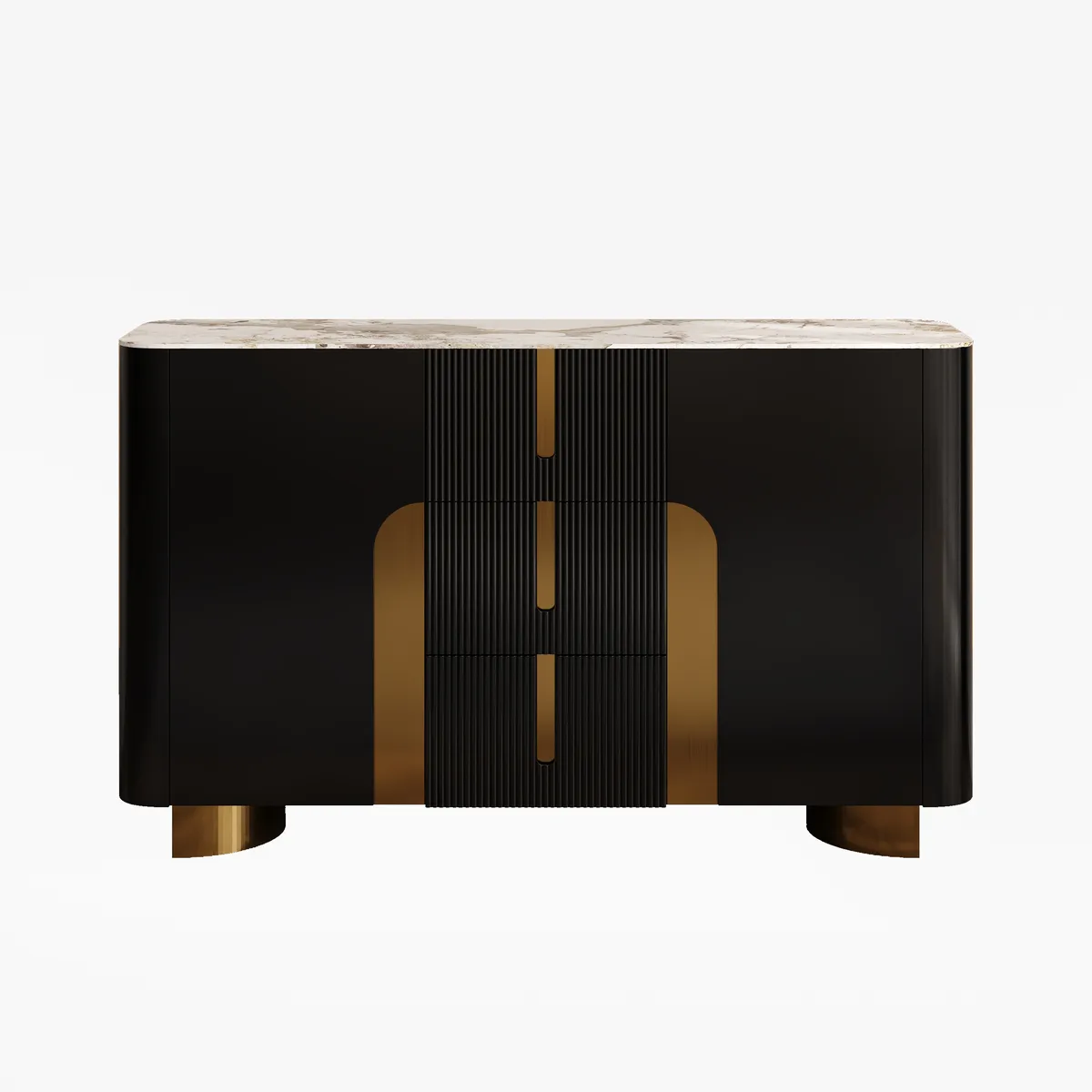 Artis Modern White 59"W Sintered Stone Sideboard 3 Drawers Kitchen Buffet Table — image 10