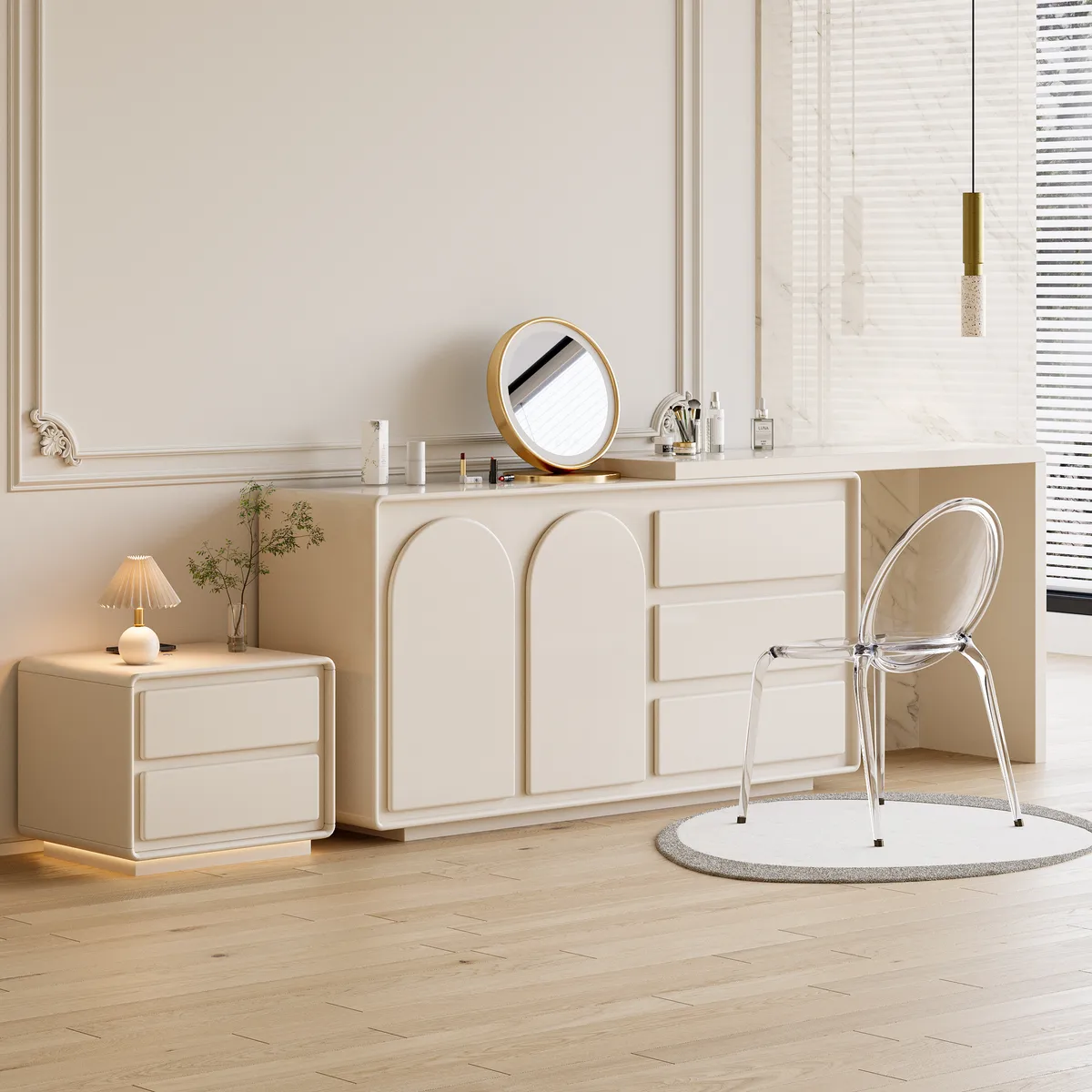 Haloa Walnut 3-Drawer LED Nightstand with Charging Station — image 25