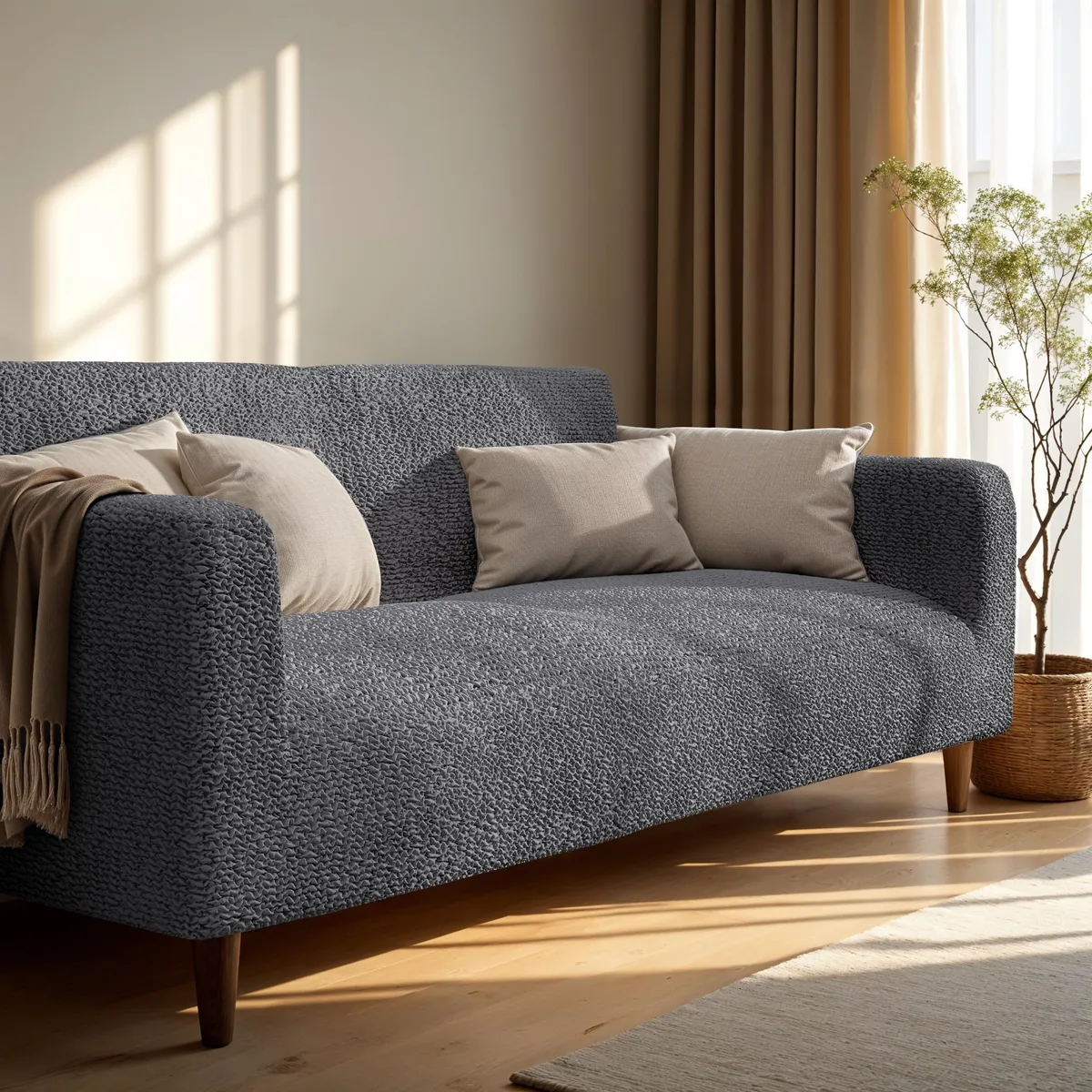 Loveseat Slipcovers - 1-Piece Furniture Protector - Form Fit, Machine Washable -MicrofibraCollection — image 28