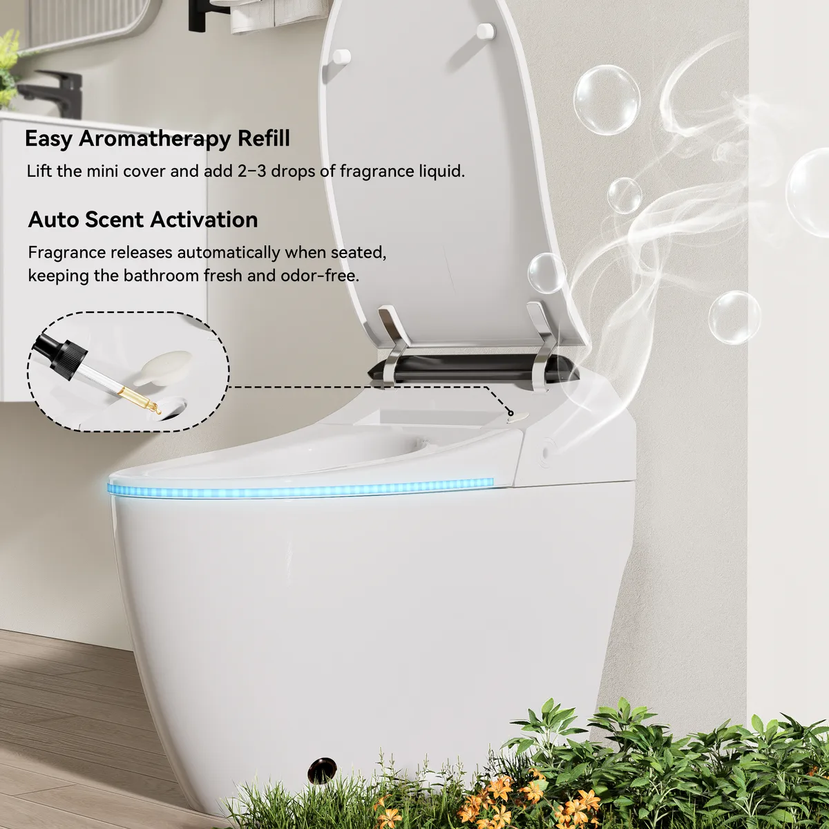 Hynova AX2 Pro Automatic Smart Bidet Toilet with Aromatherapy White 1.28 GPF — image 7
