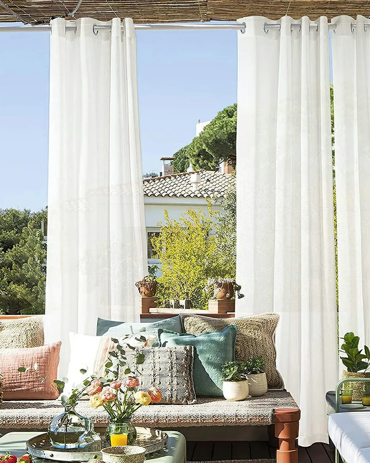 Sabrina Linen Look Lightweight Custom Outdoor Sheer Curtain — image 4