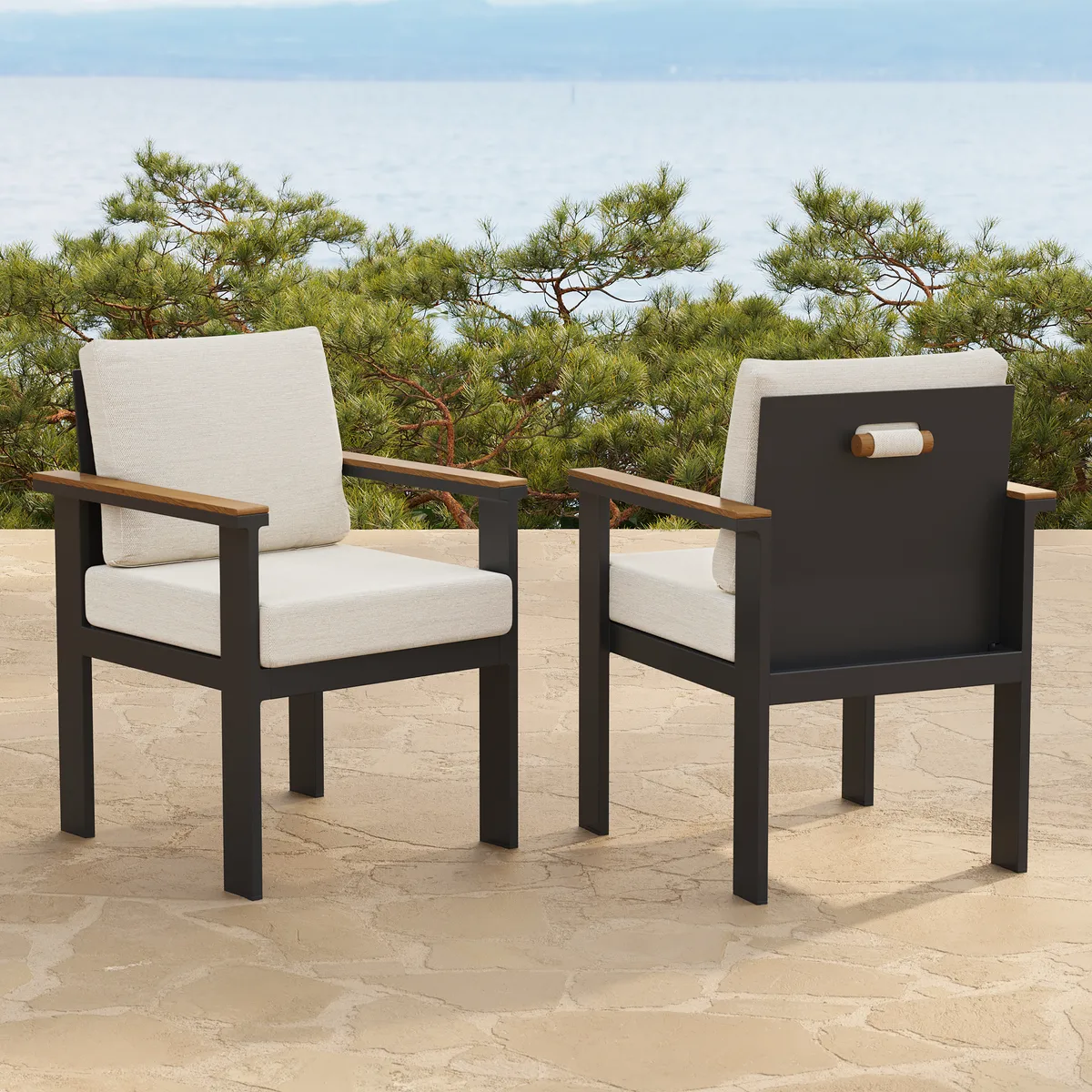 Tevara 5 Pieces Rectangle Wood & Aluminum Outdoor Patio Dining Set for 4 Person — image 25
