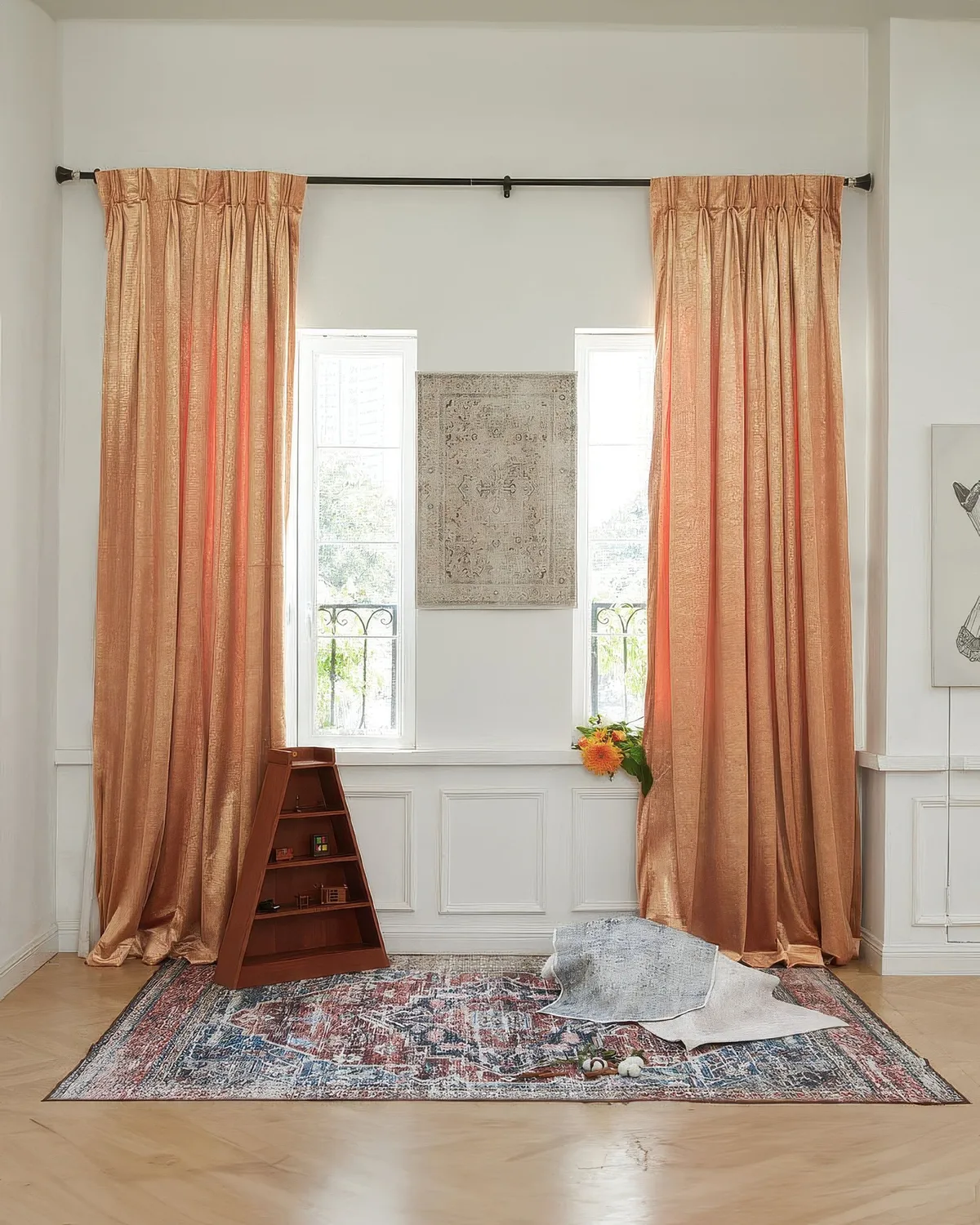 Palma Foil Printed Velvet Patterned Custom Curtain | Designed in Italy