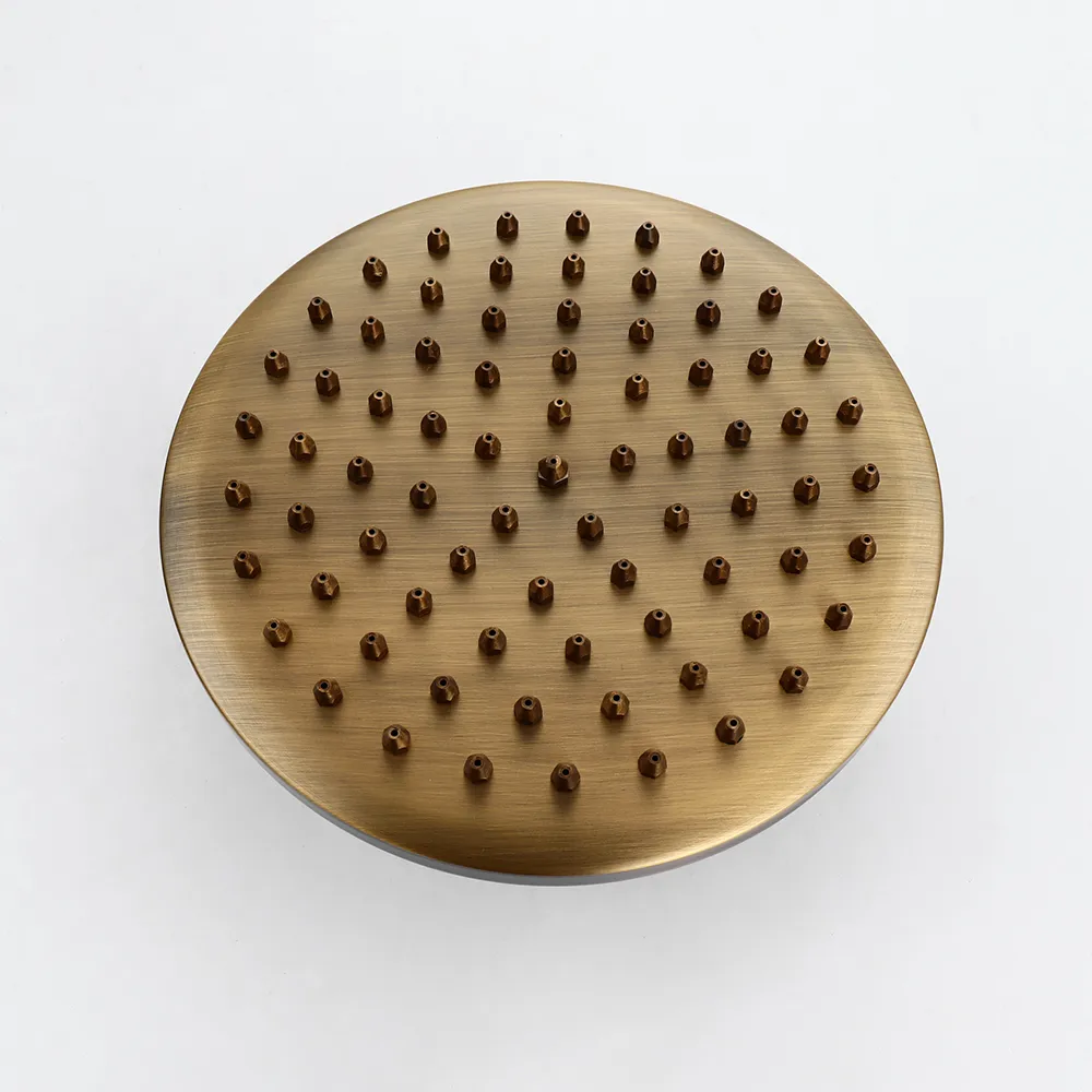 Classic Exposed Antique Brass Two Handle Round Rainshower Shower Fixture Solid — image 8