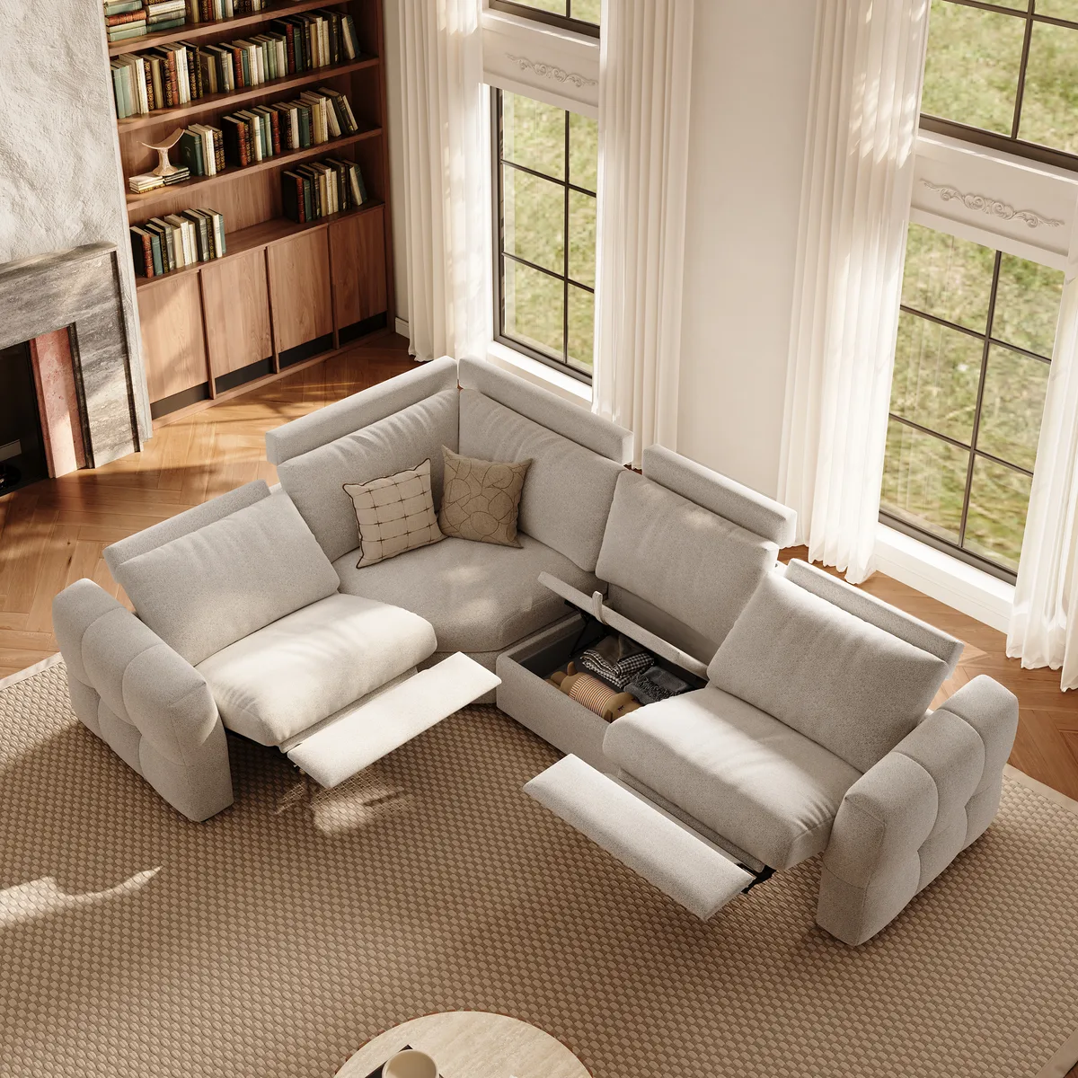 Glidio Chenille Power Reclining Sofa with Adjustable Headrests — image 3