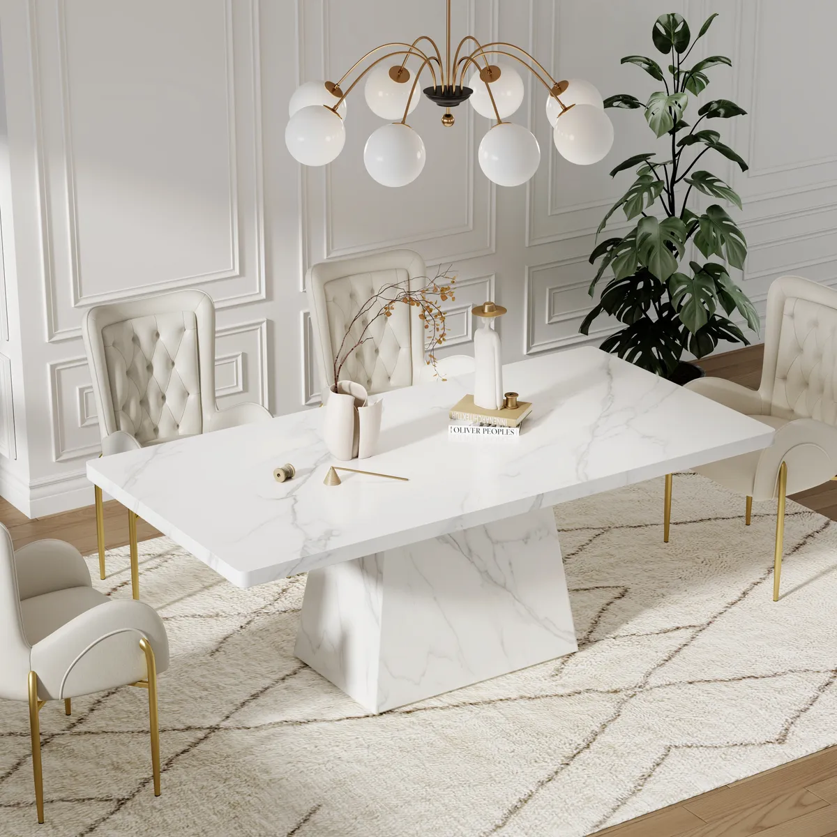 79" Modern Rectangular Sintered Stone Dining Table, Indoor/Outdoor, Seats 6-8 — image 11