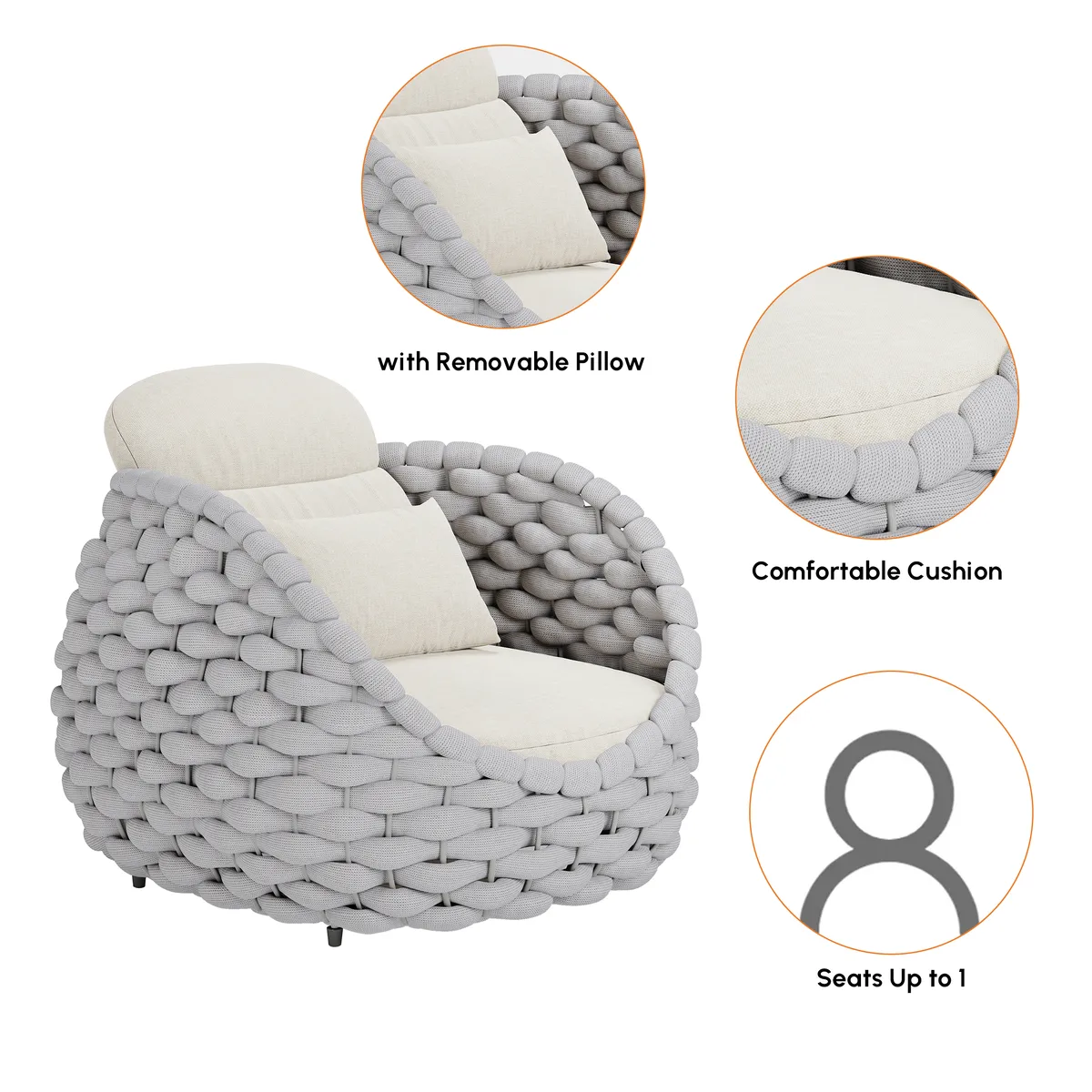 Cocaro Outdoor Aluminum & Rope Weave — image 28