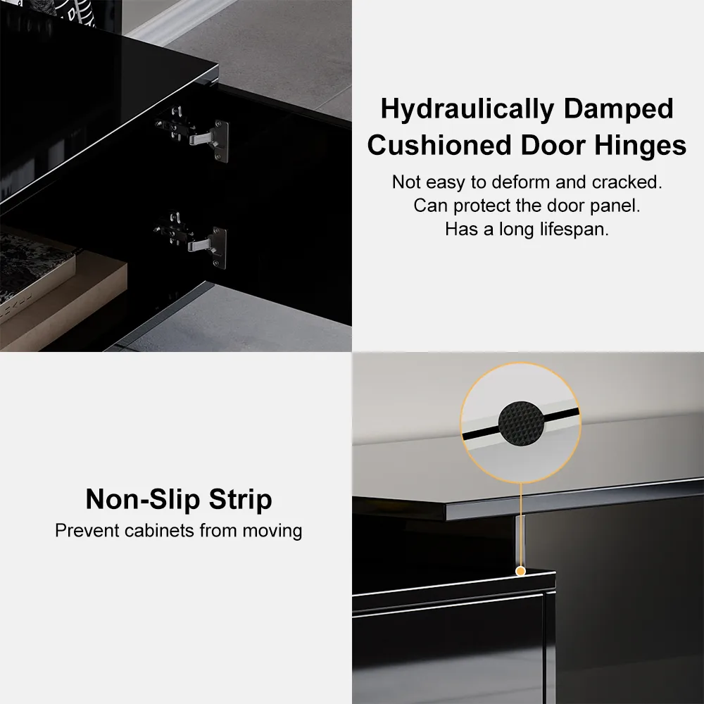 Mordel Natural Modern Rectangle Glossy Extendable TV Stand Storage for 65 to 85" TV — image 10