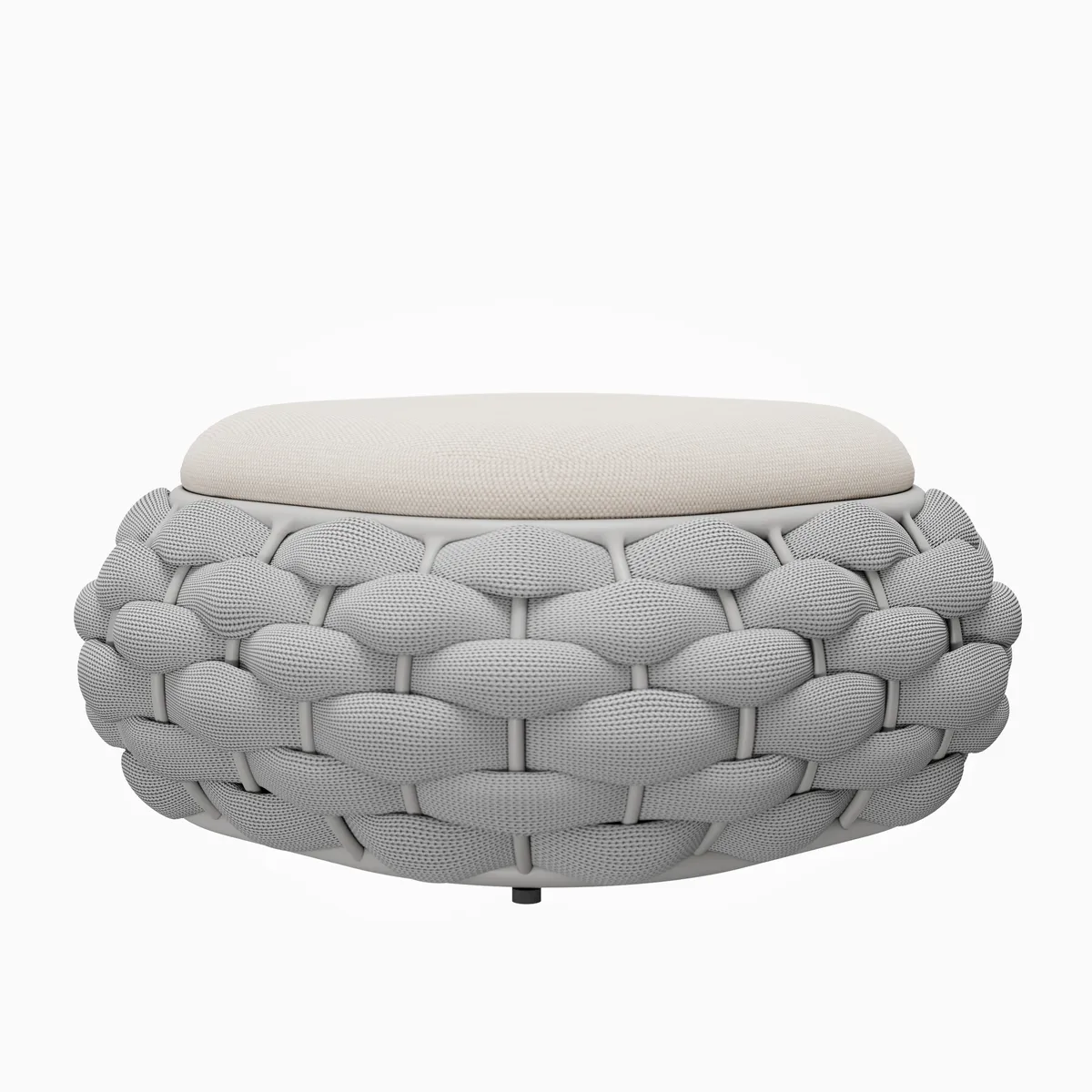 Cocaro Outdoor Storage Ottoman with Woven Rope in Light — image 19