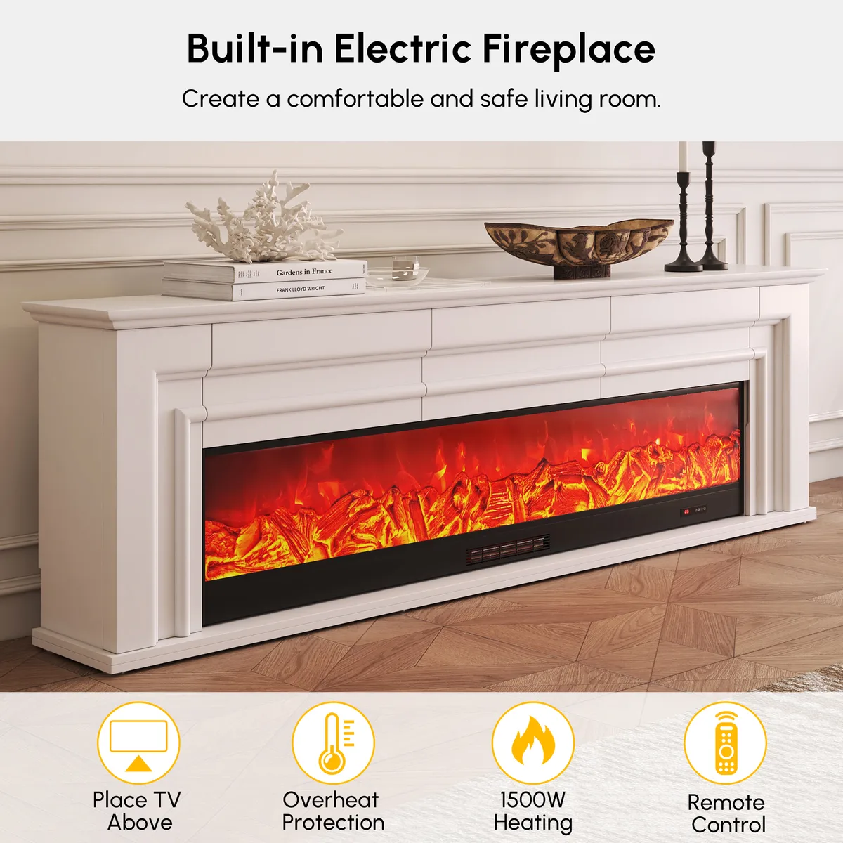 60" Electric Fireplace TV Stand with Remote Control — image 25