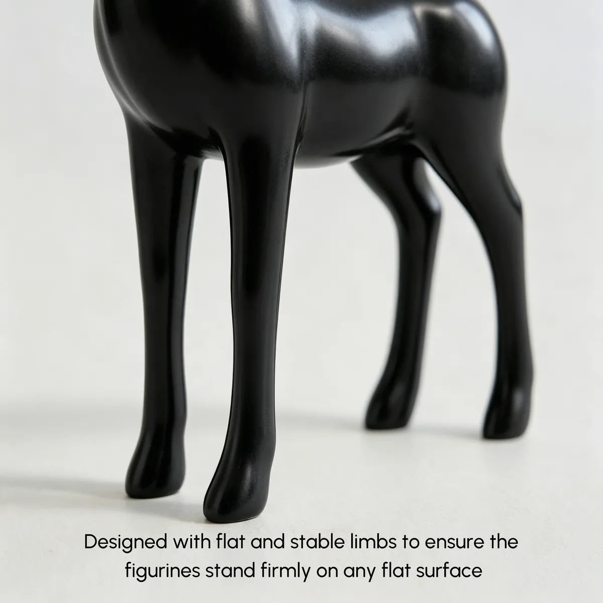 3PCS Black Deer Figurine with Decorative Plate Set Luxury Resin Animal Sculptures — image 9