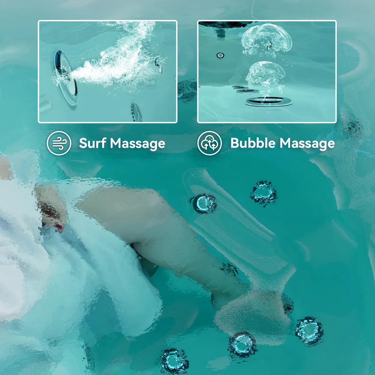 39" Deep Whirlpool Bathtub oval Acrylic Jetted with Thermostat Control Modern — image 4