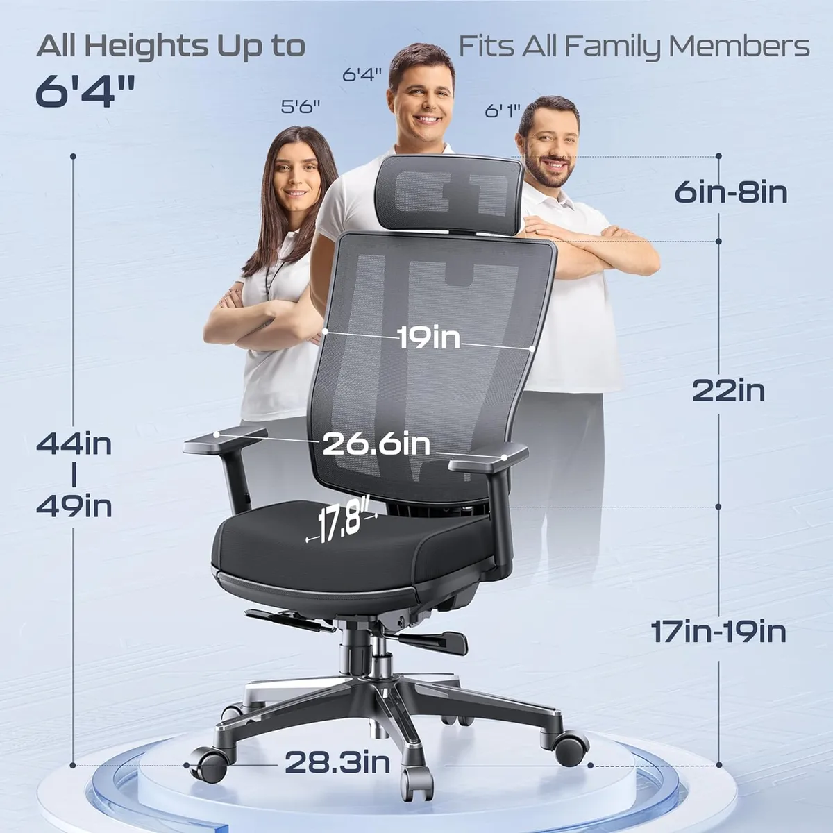 L2 (Ergo PRO 633) | Ergonomic Office Chair(Built-in Footrest) — image 3