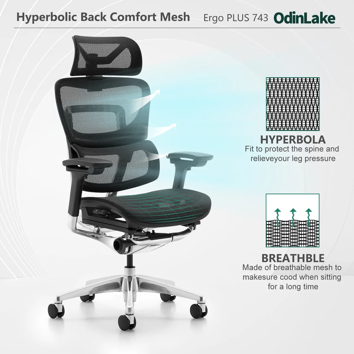 O1 (Ergo PLUS 743) | Flex Mesh Ergonomic Chair — image 3