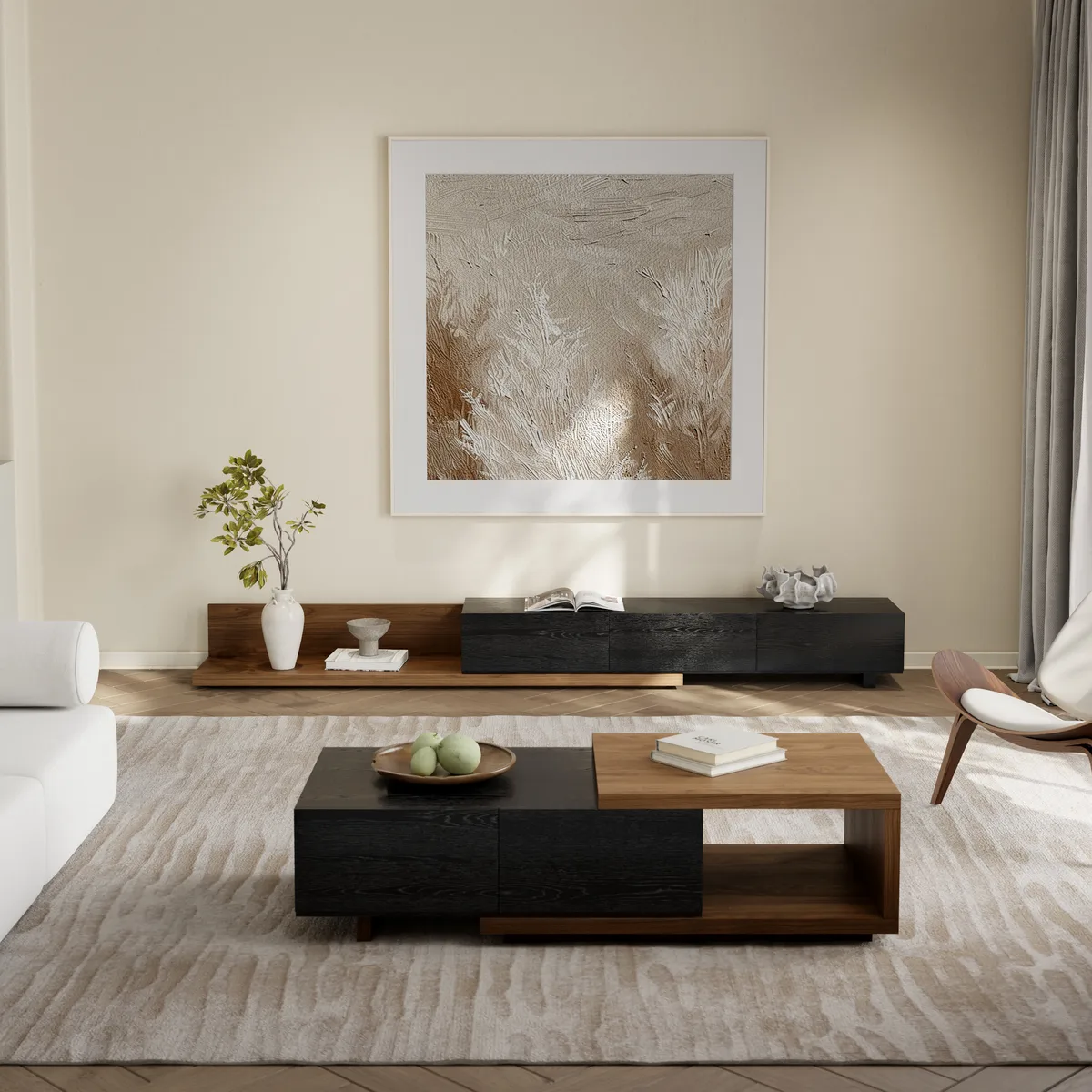 Rectangle Wood Extendable TV Stand — image 5