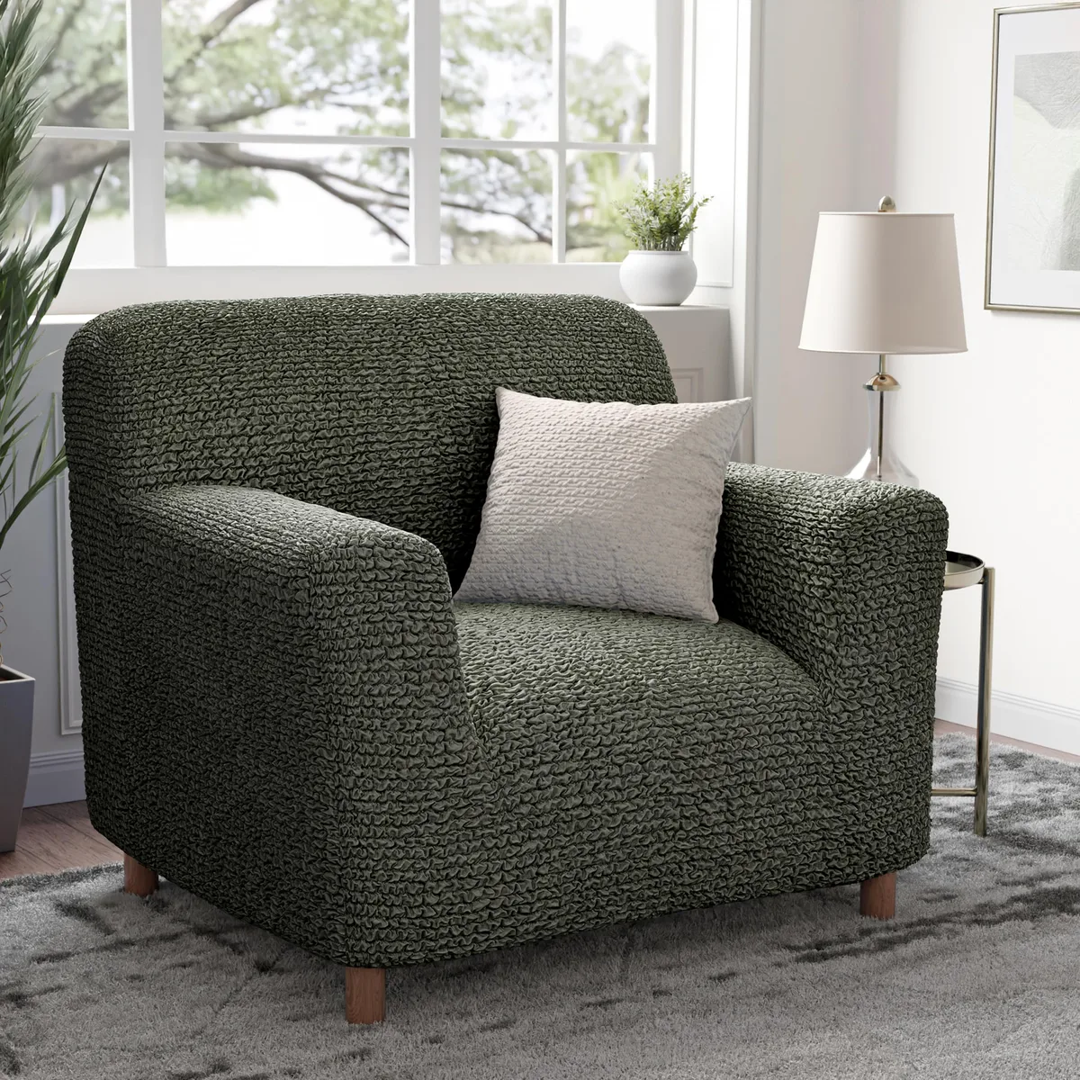 Armchair Slipcovers - 1-Piece Furniture Protector - Form Fit, Machine Washable -MicrofibraCollection — image 5