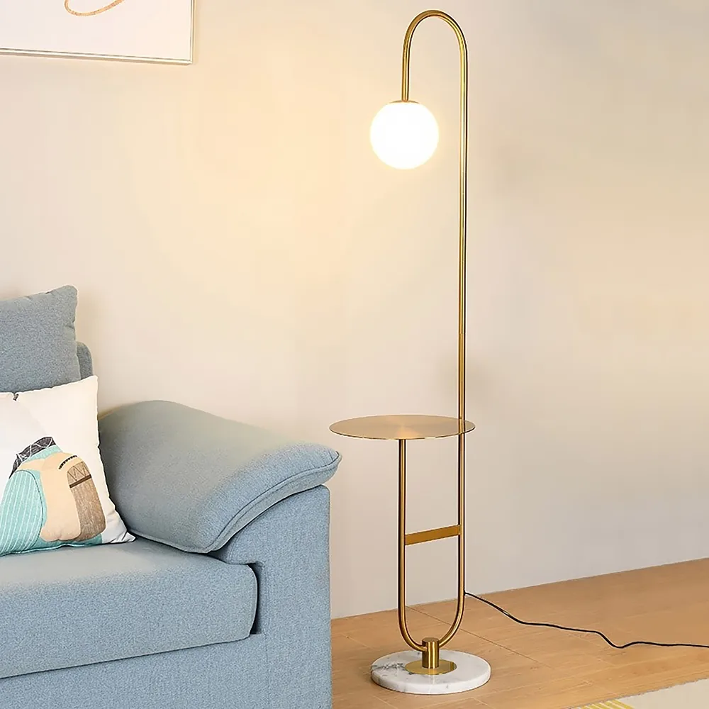 Globeal Set of two 60" Modern Floor Lamp with Shelf — image 4