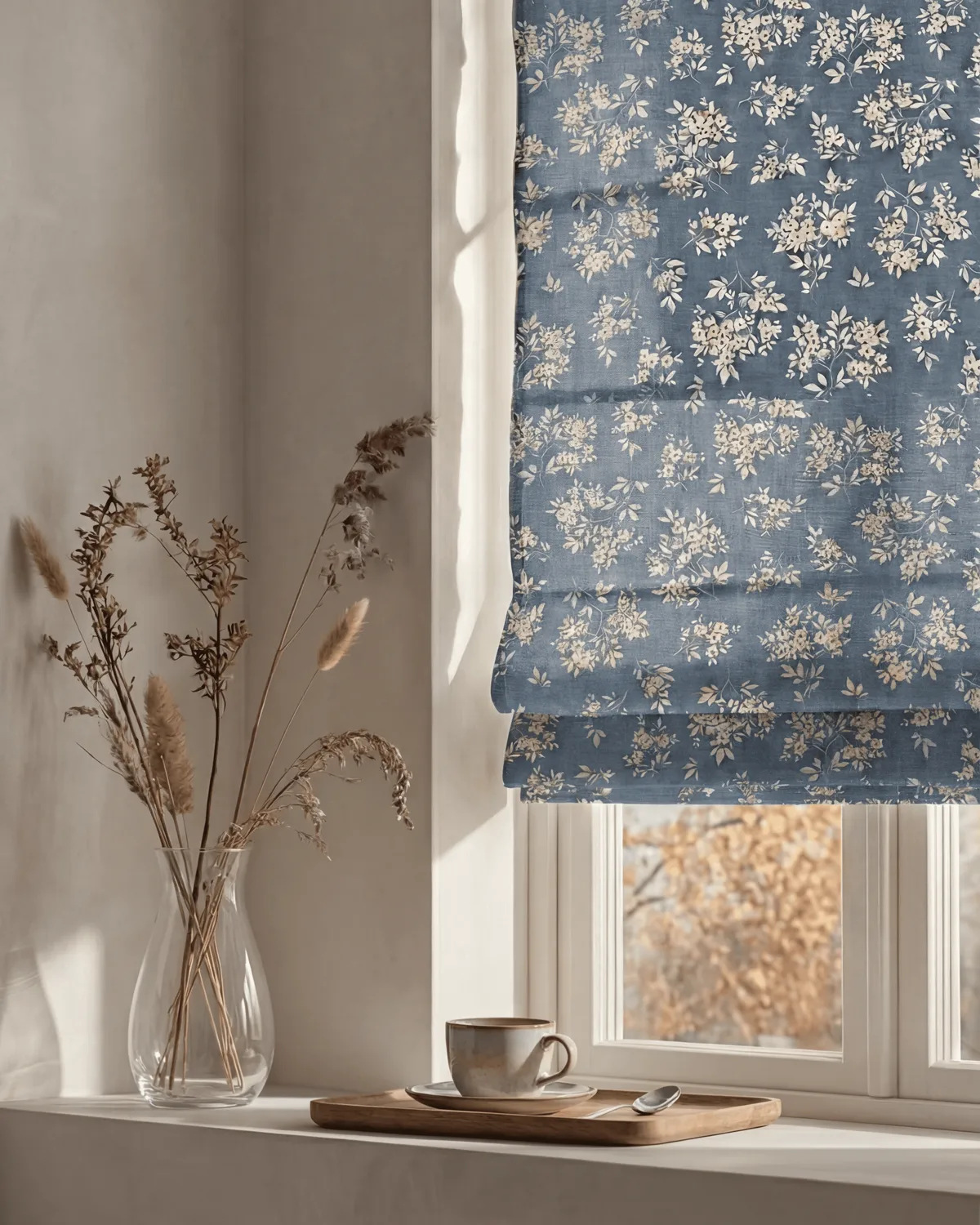 Haven Flat Fold Floral Cordless Custom Roman Shade — image 3