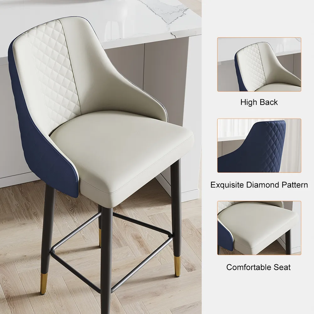 Diamic Black Faux Leather Counter Stool with Upholstered — image 10