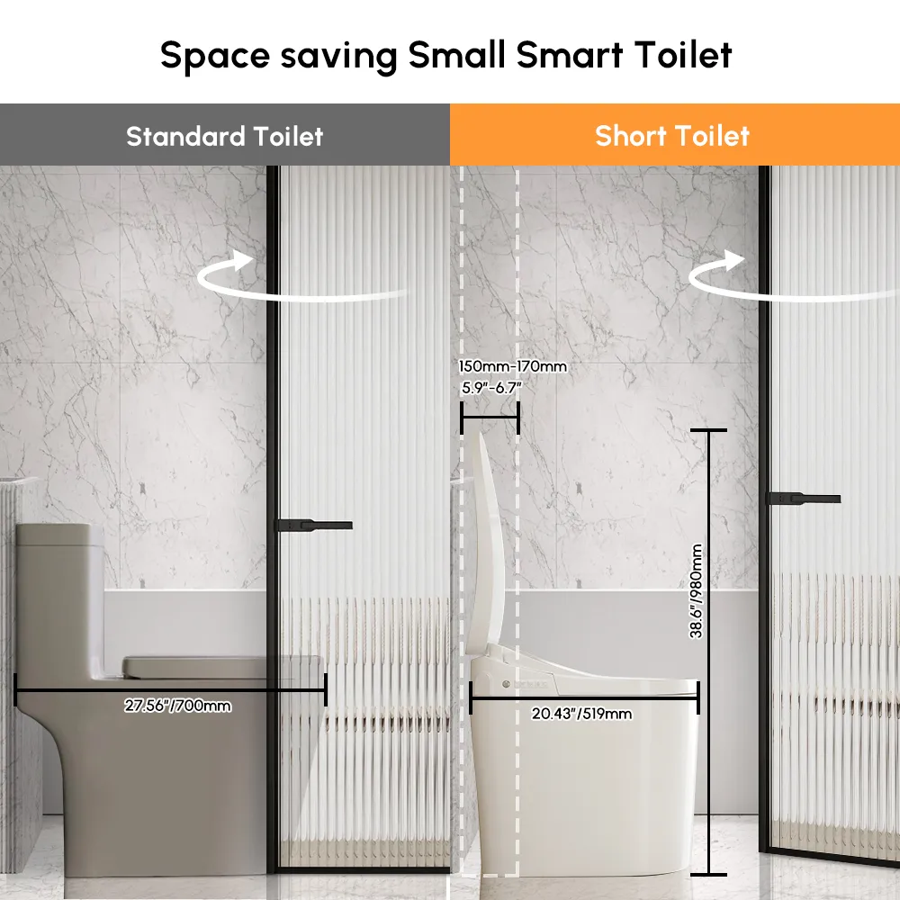 Set of Two Compact & Small Size Bidet Smart Toilet Floor Mounted Automatic Self-Clean — image 4