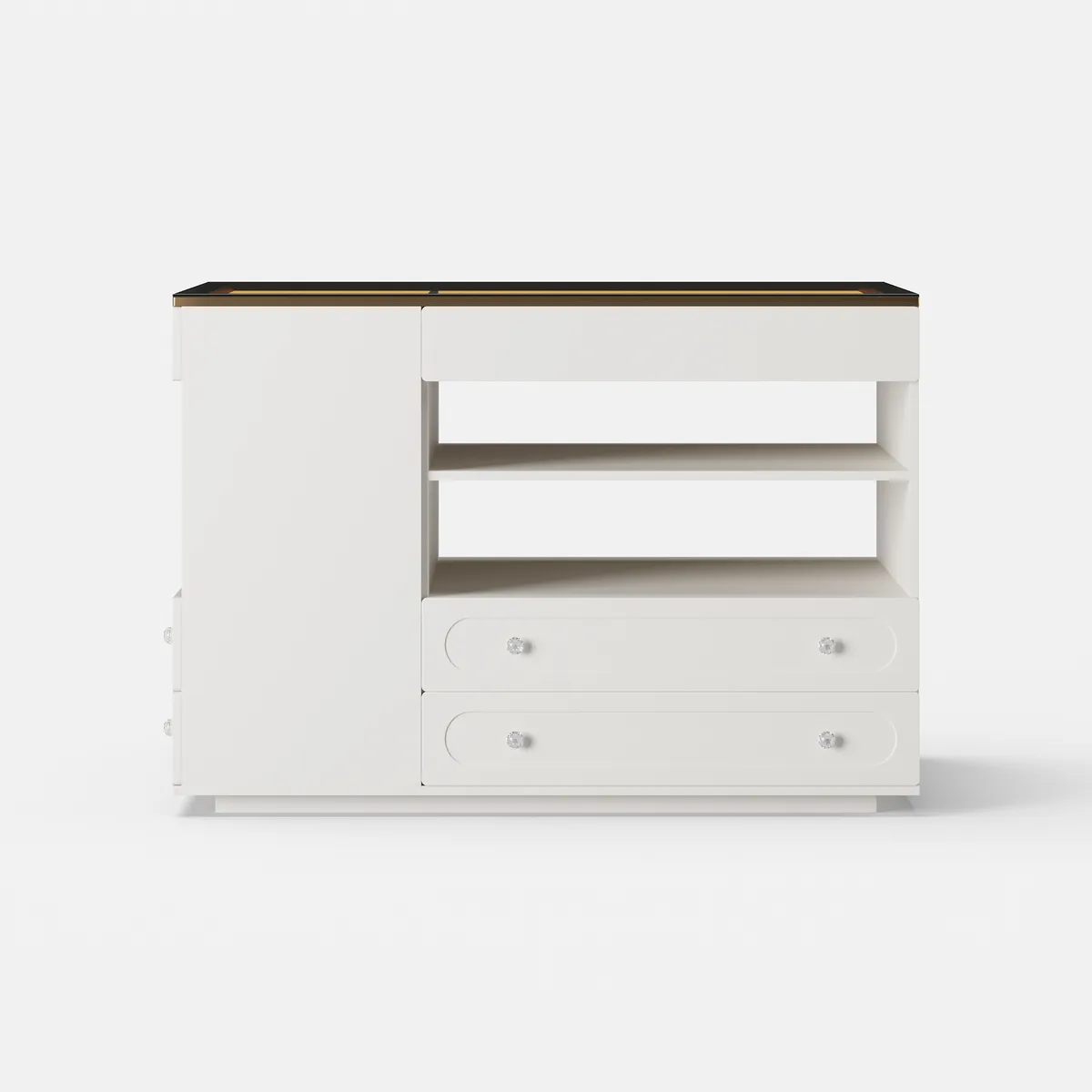 Modern Dresser Width of 47" with Jewelry Storage Walk in Closet Island with LED Light — image 9