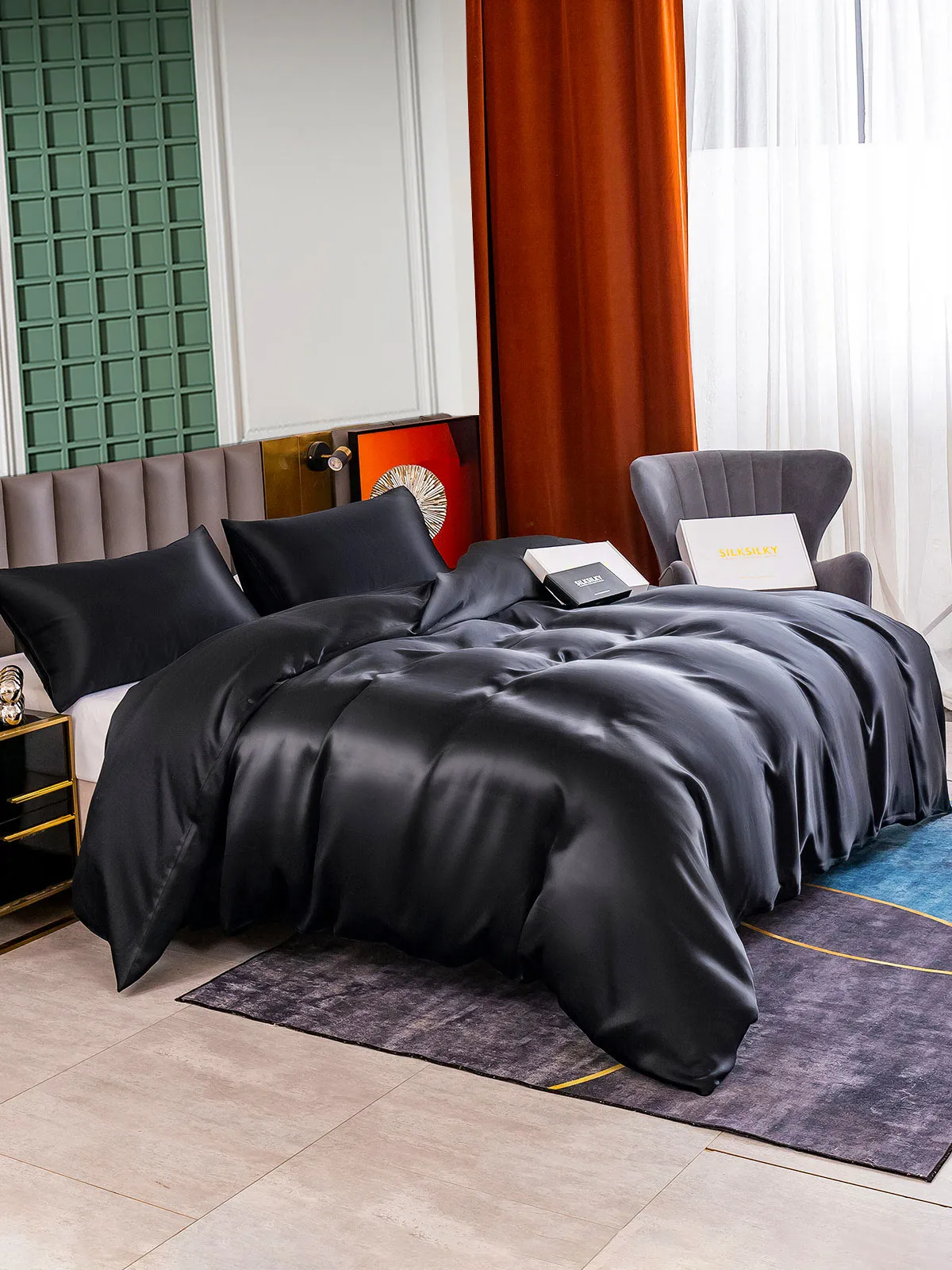25Momme 3Pcs Silk Set Duvet Cover+2x Pillowcases — image 4